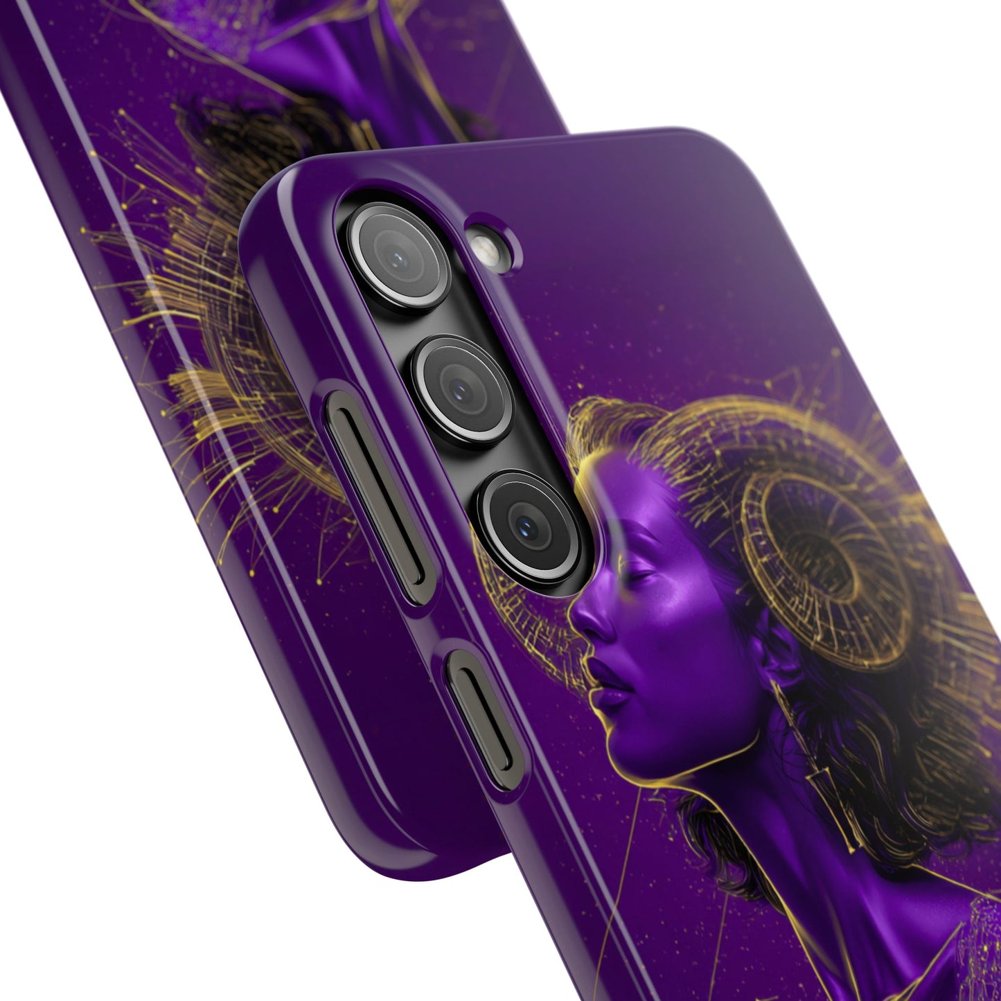 Purple & Gold Celestial Virgo Phone Case – Snap Cover for Samsung & iPhone