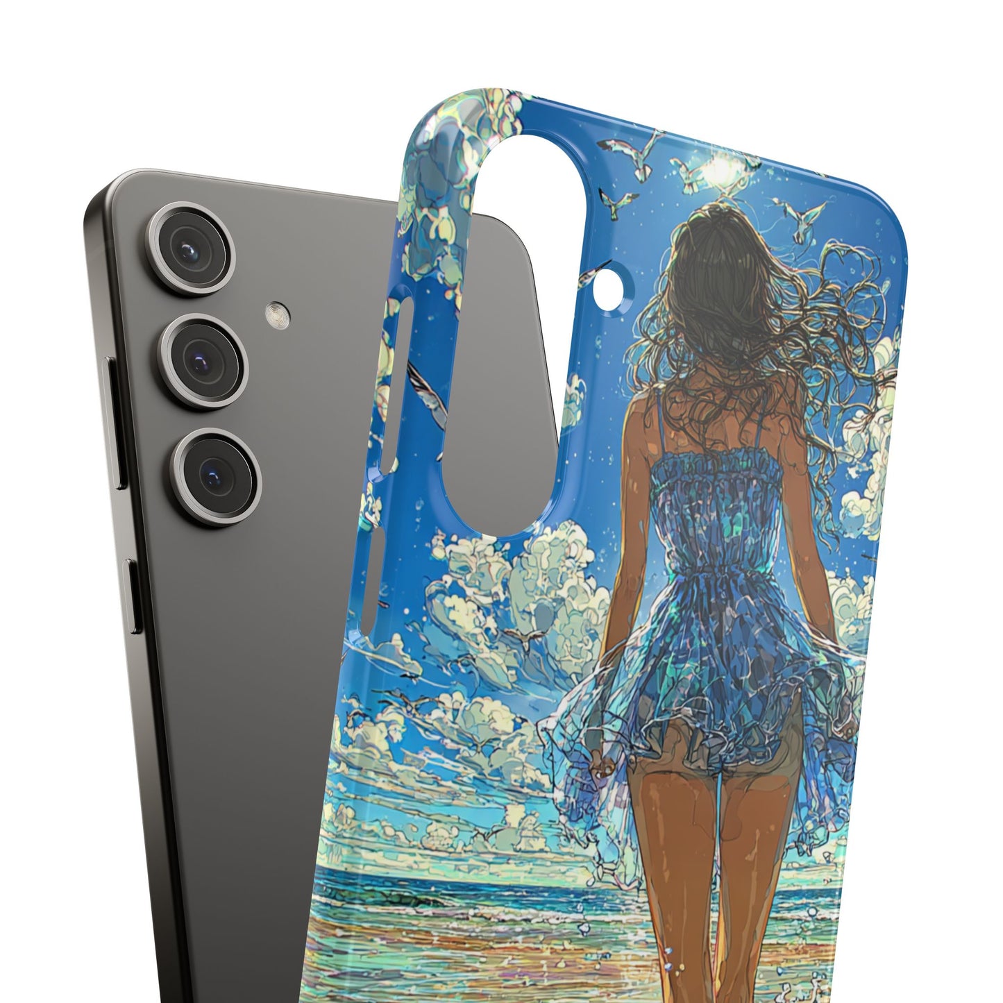 Summer Breeze Snap Case, Ocean Art Phone Cover, Beach Vibes Cell Case, Gift for Her, Custom Phone Accessory