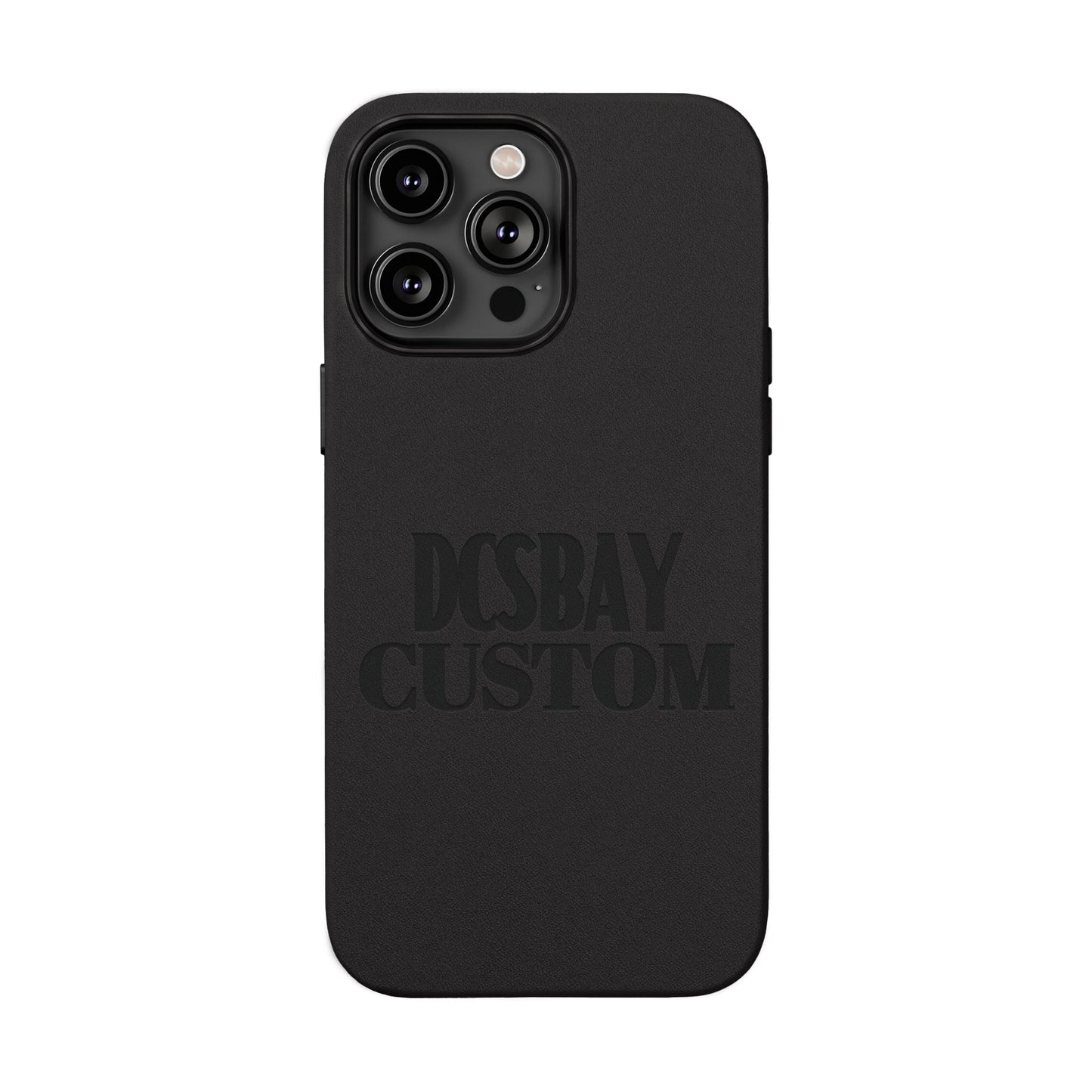 Engraved PU Leather Phone Case — Minimal Bear Silhouette