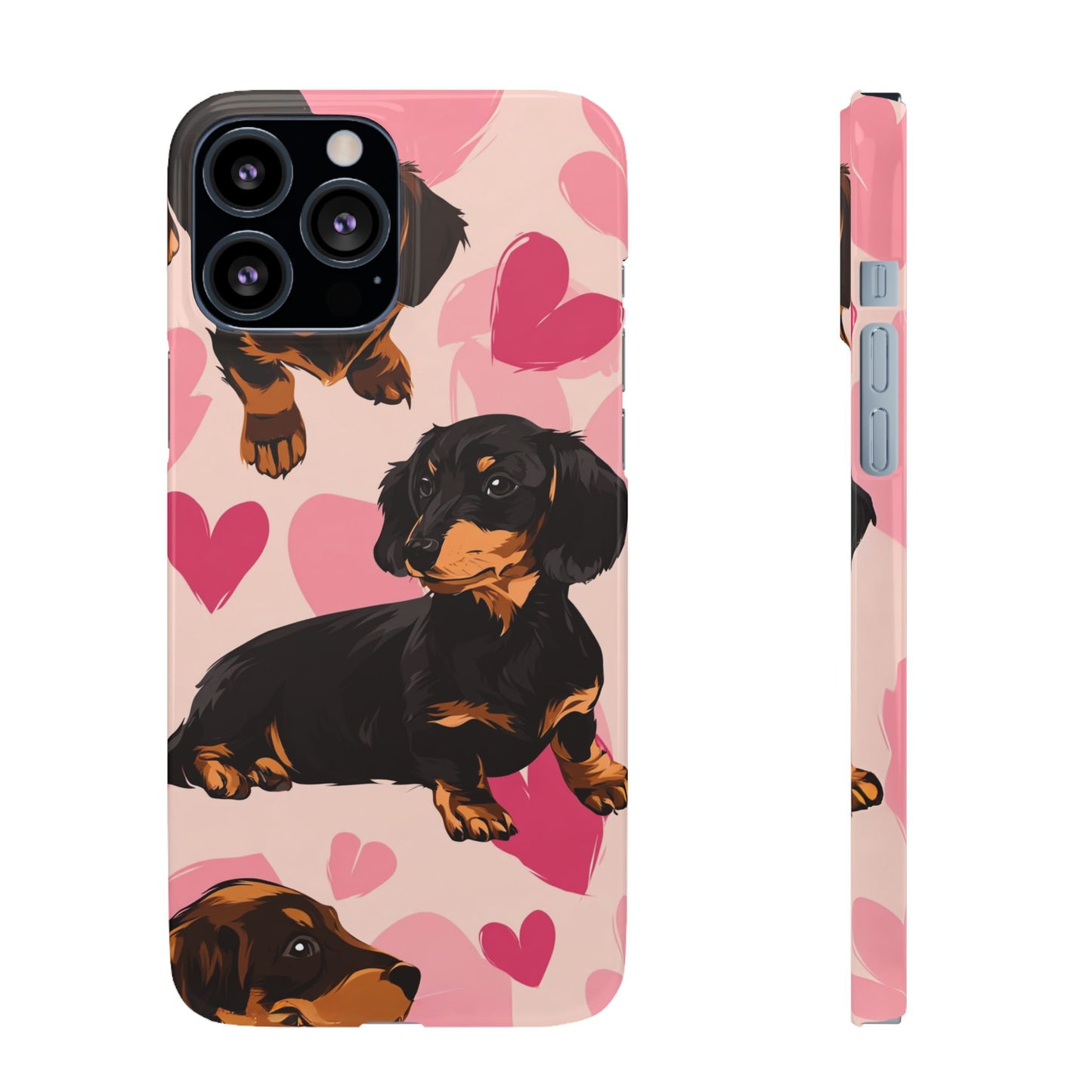 Pink Dachshund Love Phone Case for Iphone and Samsung Customistion and Free Shipping Avvialable