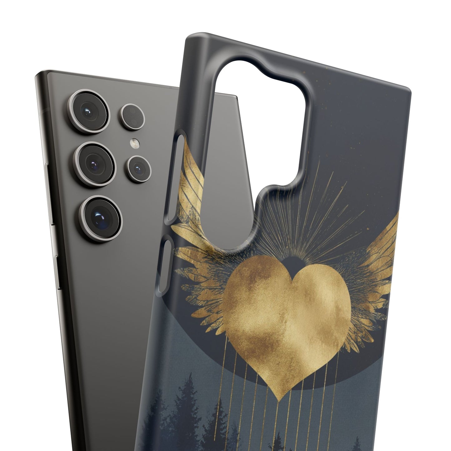 Heart Wing Snap Case, Elegant Phone Cover, Unique Gift, Artistic Accessory, Protective Case for Love and Romance