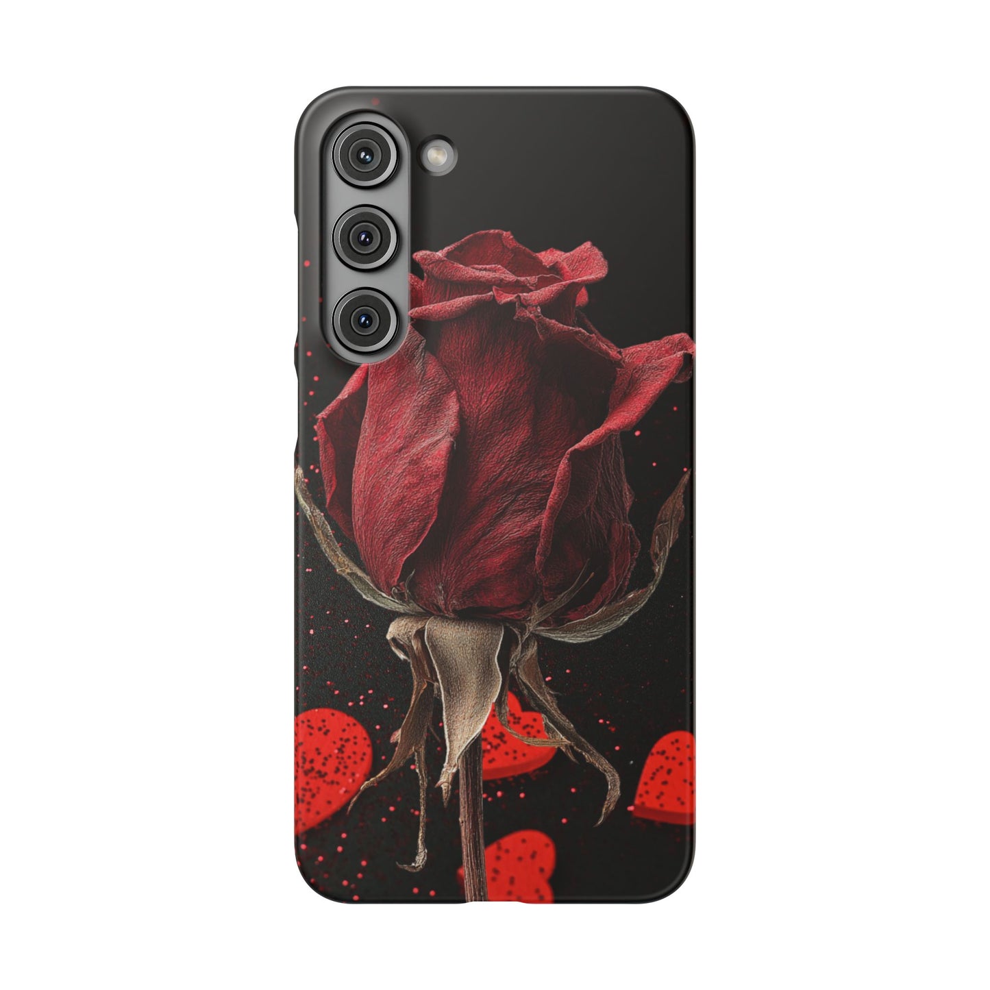 Romantic Rose Snap Case, Floral Phone Cover, Valentines Day Gift, Trendy Mobile Accessory, Heart Design Case, Elegant Phone Protector