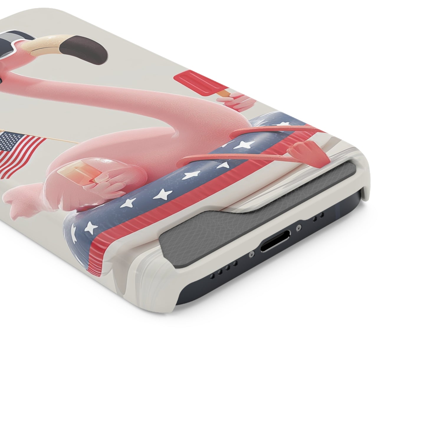 Summer Vibes Phone Case with Card Holder, Cute Flamingo Design, Tropical Cell Phone Accessory, Beach Lover Gift, Fun Summer Accessory, [...]
