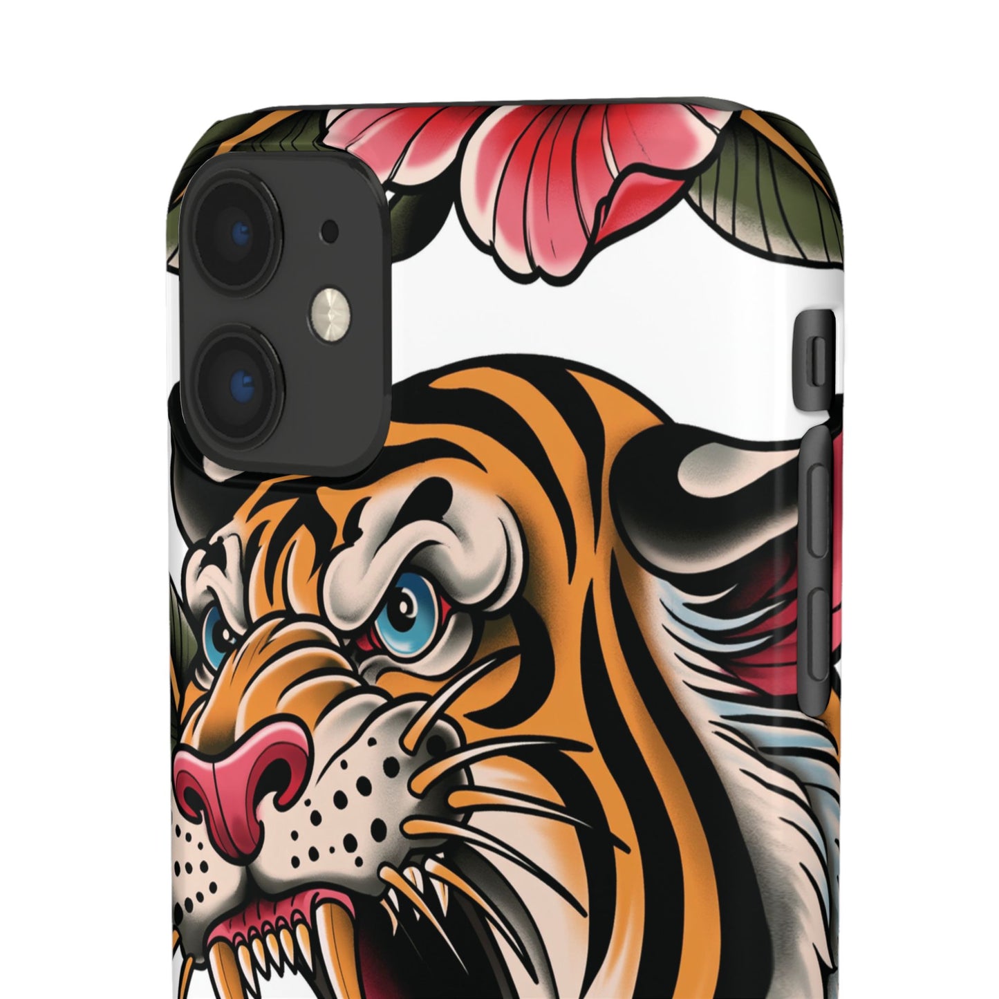 Tiger Floral Phone Case — Vintage Roaring Tiger Snap Case