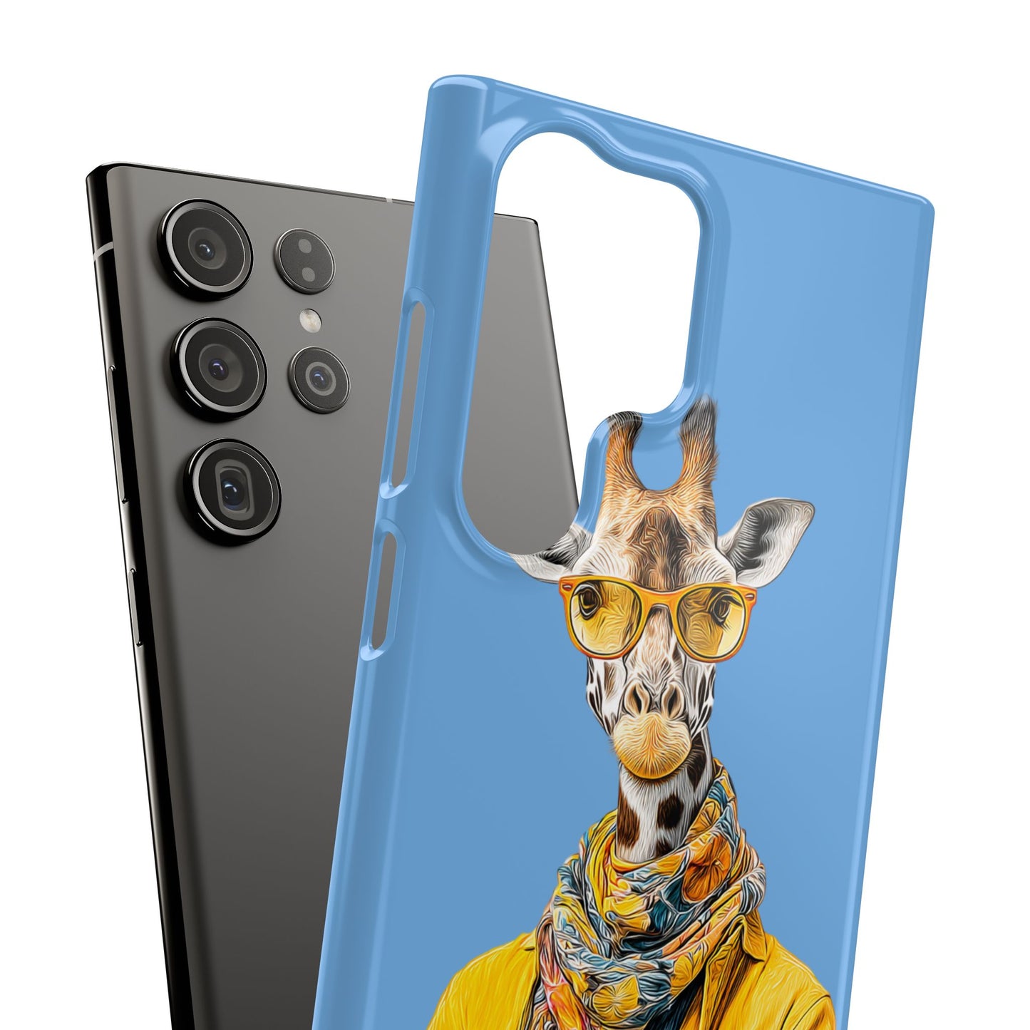 Giraffe Blue Snap Case Phone Cover for Animal Lover Iphone and Samsung models
