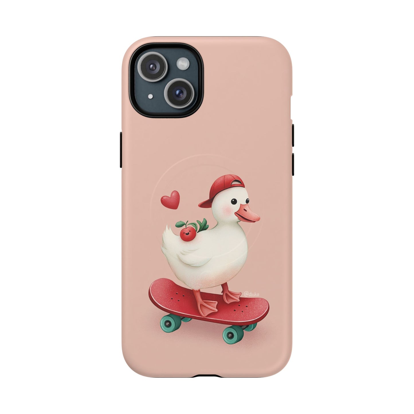 Duck Skateboard Magnetic Phone Case — Cute Pink Protective iPhone Cover