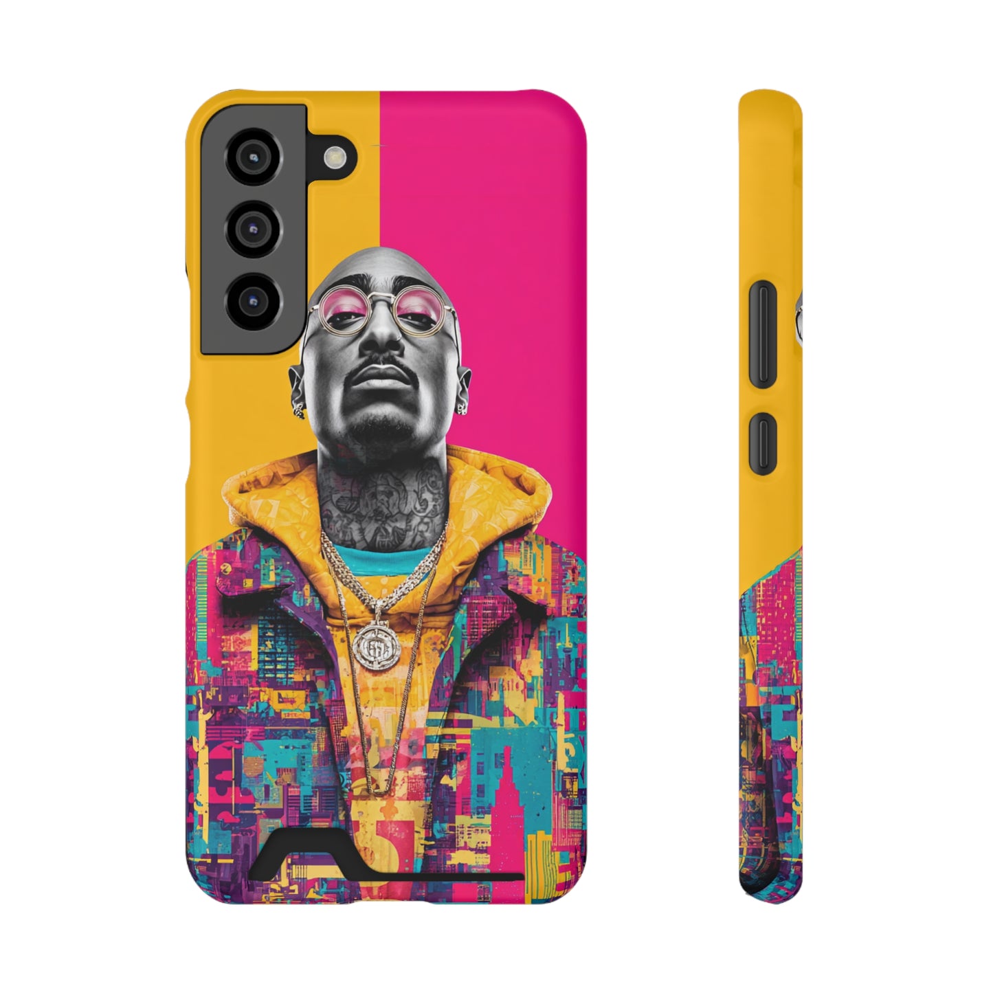 Vibrant Phone Case With Card Holder - Retro Style, Hip Hop Lover's Accessory, Colorful Gift, Music Enthusiast Essential, Unique Phone [...]