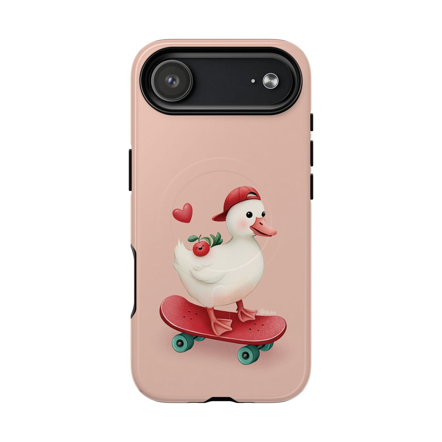 Duck Skateboard Magnetic Phone Case — Cute Pink Protective iPhone Cover
