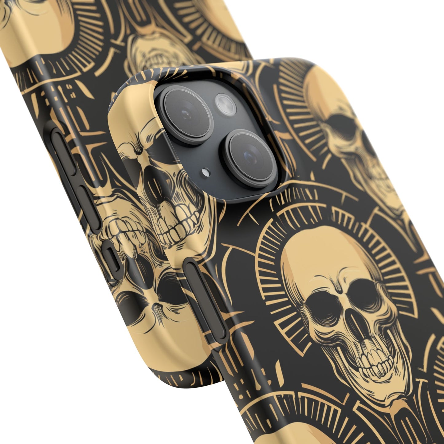 Skull Print Snap Case, Edgy Phone Cover for Goth Lovers, Protective Shell for Halloween, Unique Gift for Him or Her