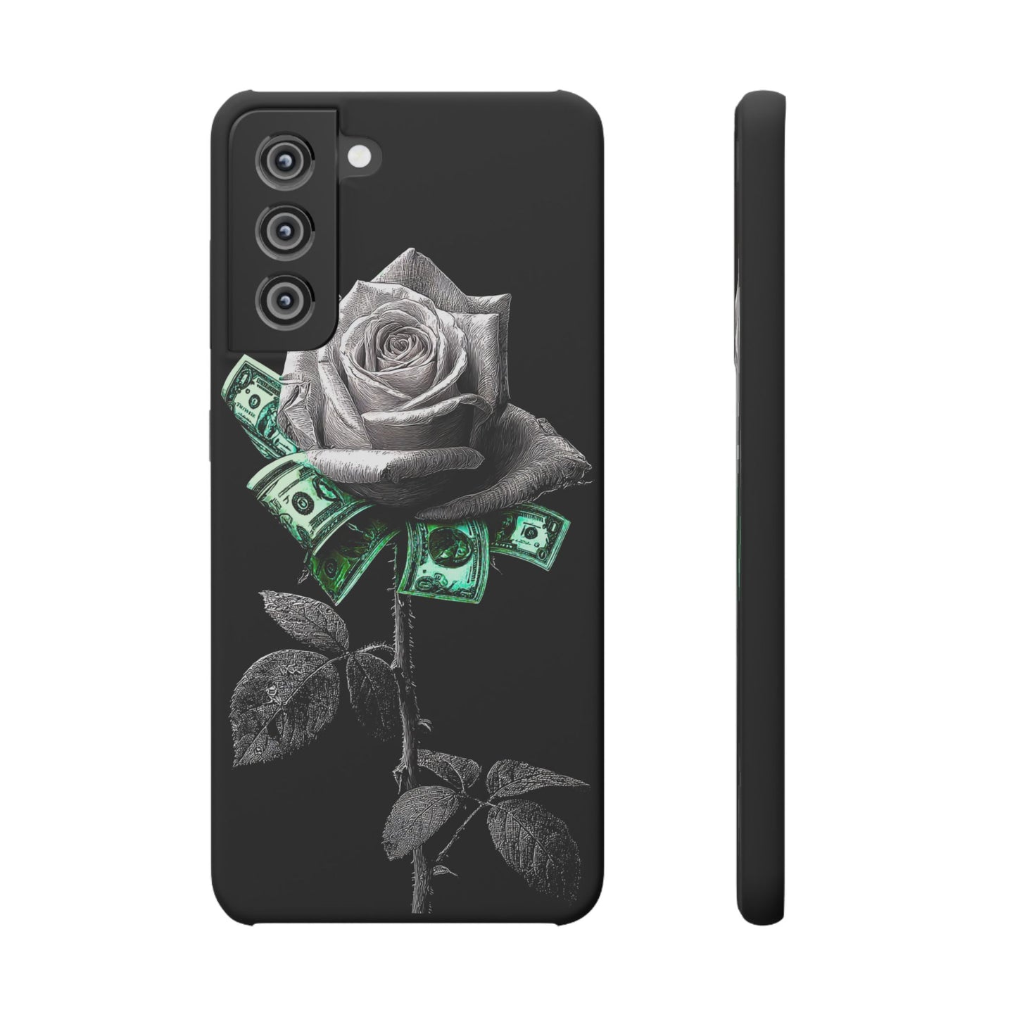 Stylish Rose & Money Snap Case - Floral Phone Protection, Trendy Gift for Him/Her, Birthday Present, Accessories for Teens