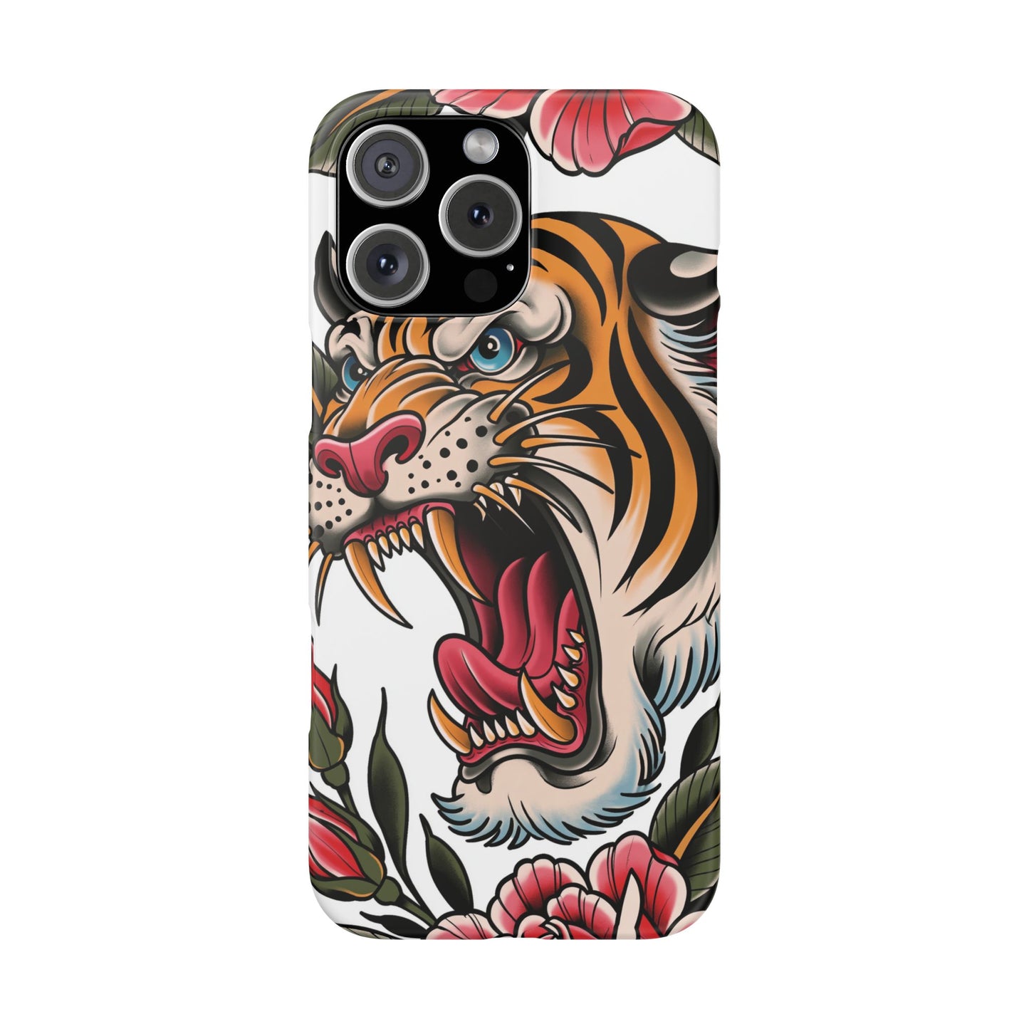 Tiger Floral Phone Case — Vintage Roaring Tiger Snap Case