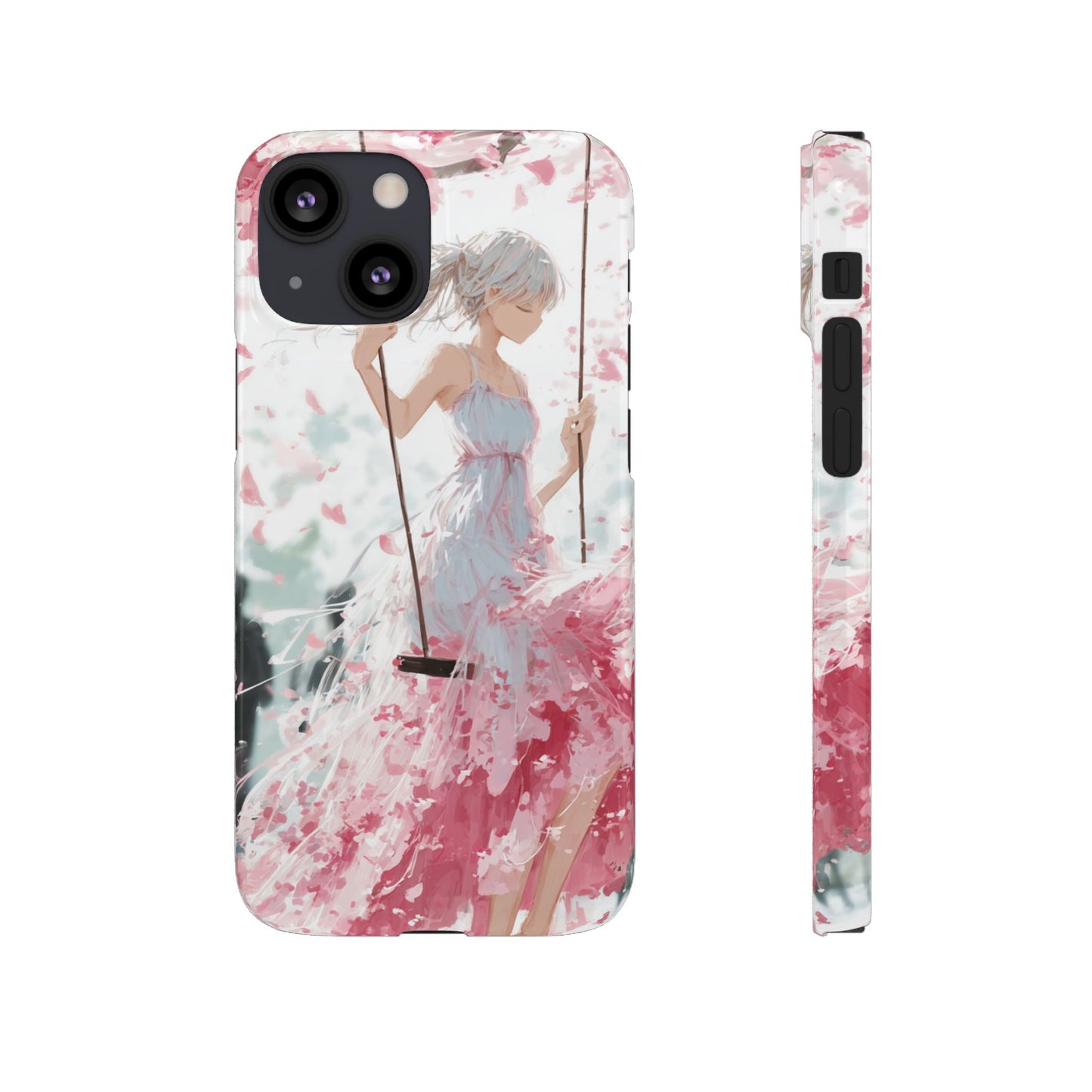 Elegant Floral Snap Cases for iPhone, Personalized Phone Covers, Cute Spring Gifts, Anime Aesthetic Accessories, Flower-themed Cell [...]
