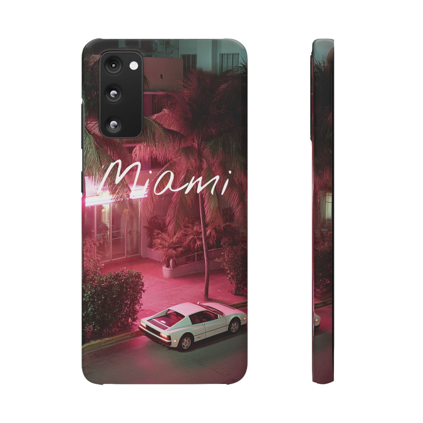 Miami Vibes Snap Case, Tropical Phone Cover, Summer Accessory, Gift for Travel Lovers, Neon Aesthetic, Beach-themed Tech