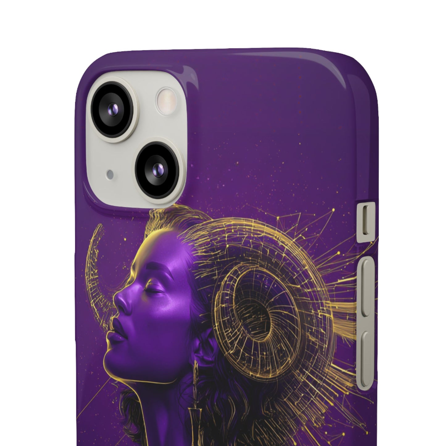 Purple & Gold Celestial Virgo Phone Case – Snap Cover for Samsung & iPhone