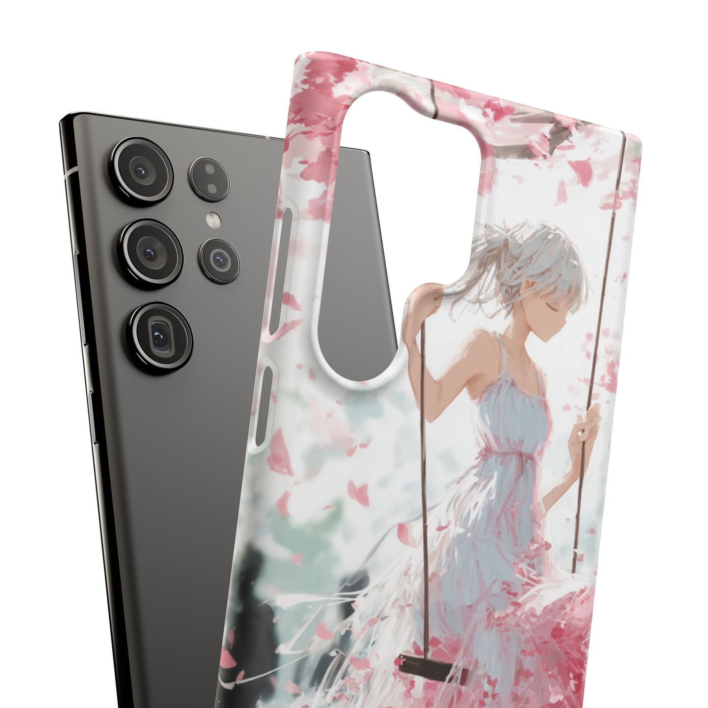 Elegant Floral Snap Cases for iPhone, Personalized Phone Covers, Cute Spring Gifts, Anime Aesthetic Accessories, Flower-themed Cell [...]