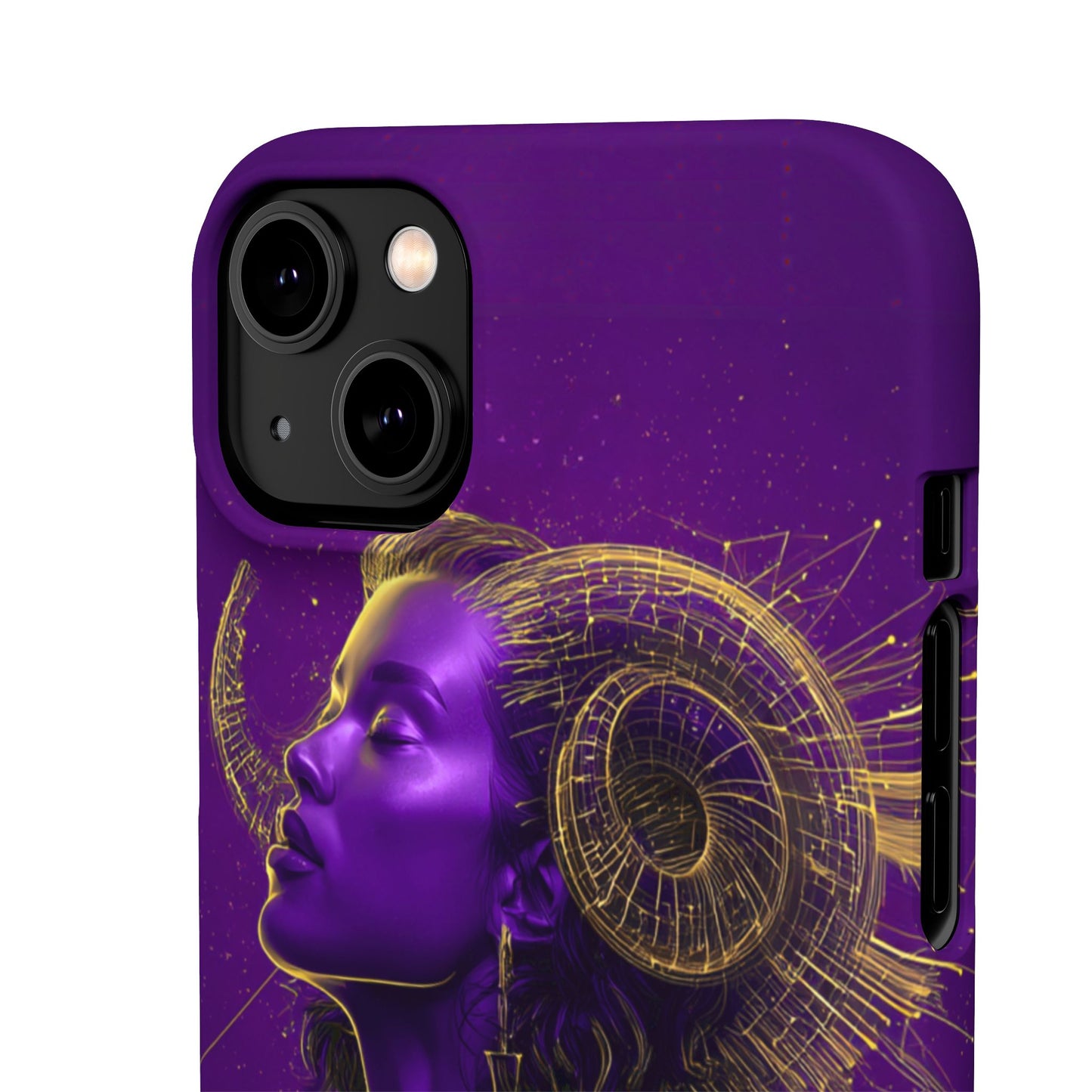 Purple & Gold Celestial Virgo Phone Case – Snap Cover for Samsung & iPhone