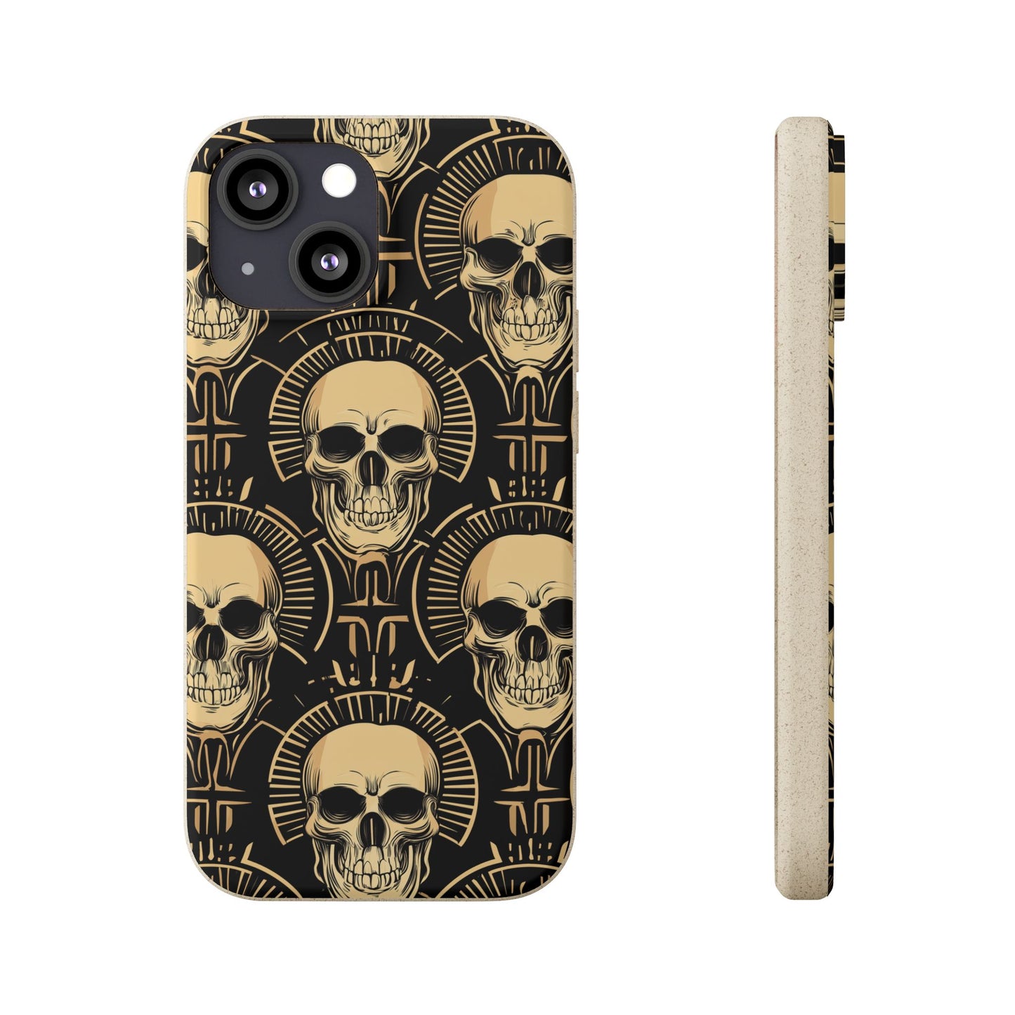 Skull Biodegradable Phone Case, Eco-Friendly iPhone Cover, Sustainable Gift, Cool Skull Design, Skull Art Accessories, Halloween Decor
