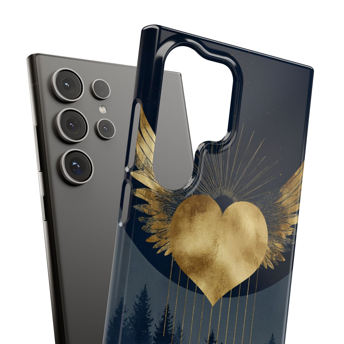 Heart Wing Snap Case, Elegant Phone Cover, Unique Gift, Artistic Accessory, Protective Case for Love and Romance