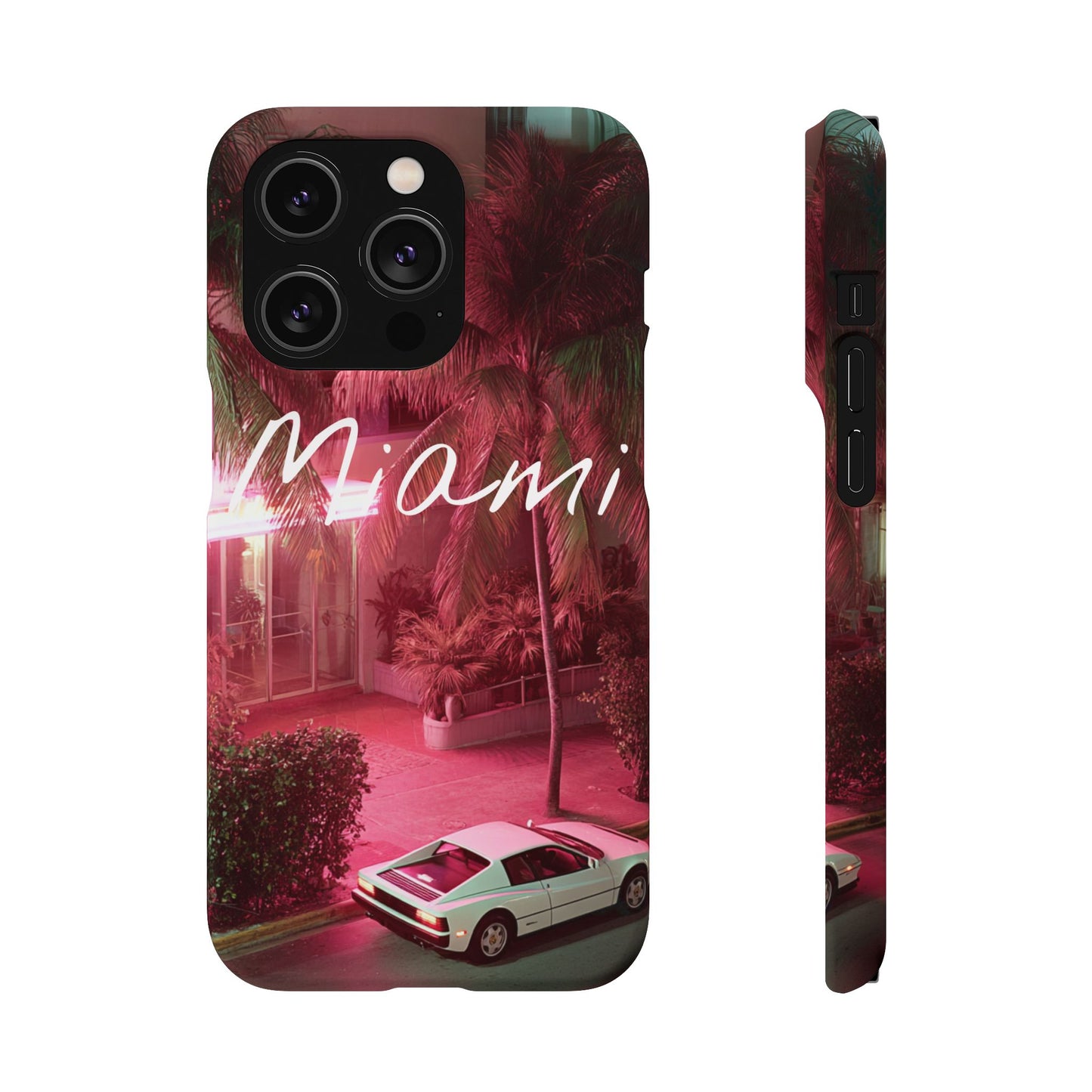 Miami Vibes Snap Case, Tropical Phone Cover, Summer Accessory, Gift for Travel Lovers, Neon Aesthetic, Beach-themed Tech