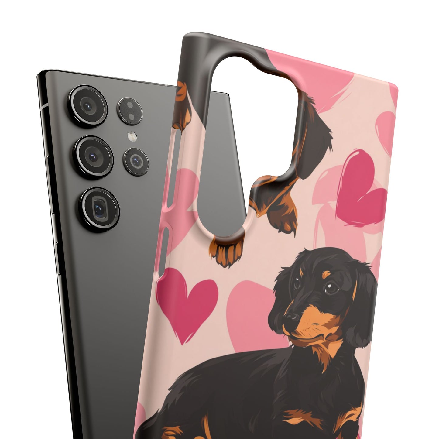 Pink Dachshund Love Phone Case for Iphone and Samsung Customistion and Free Shipping Avvialable