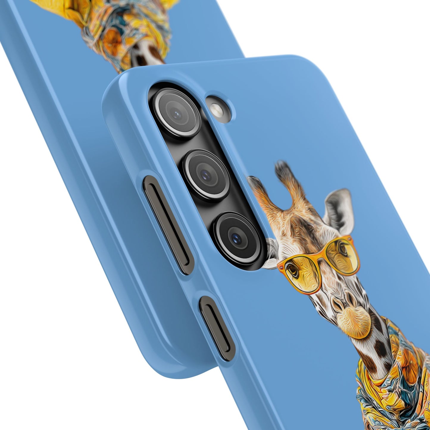 Giraffe Blue Snap Case Phone Cover for Animal Lover Iphone and Samsung models