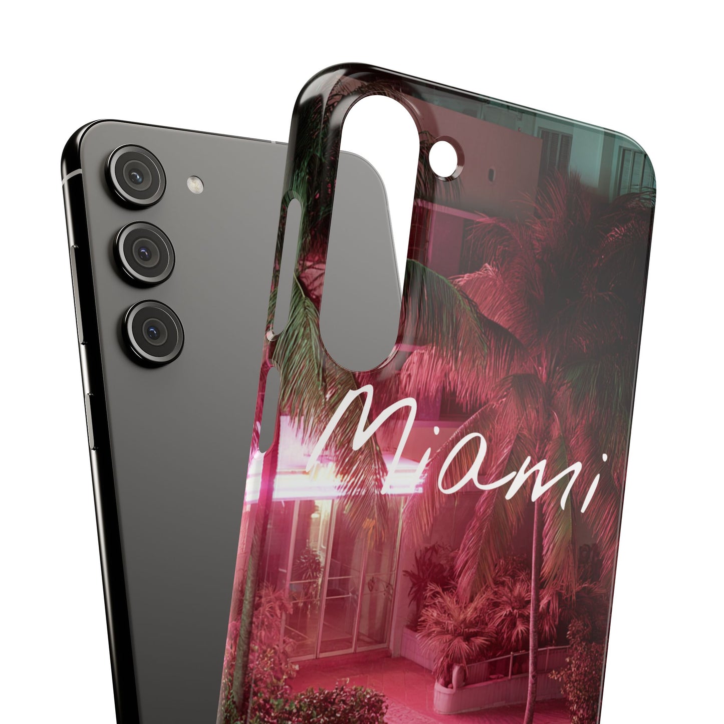 Miami Vibes Snap Case, Tropical Phone Cover, Summer Accessory, Gift for Travel Lovers, Neon Aesthetic, Beach-themed Tech