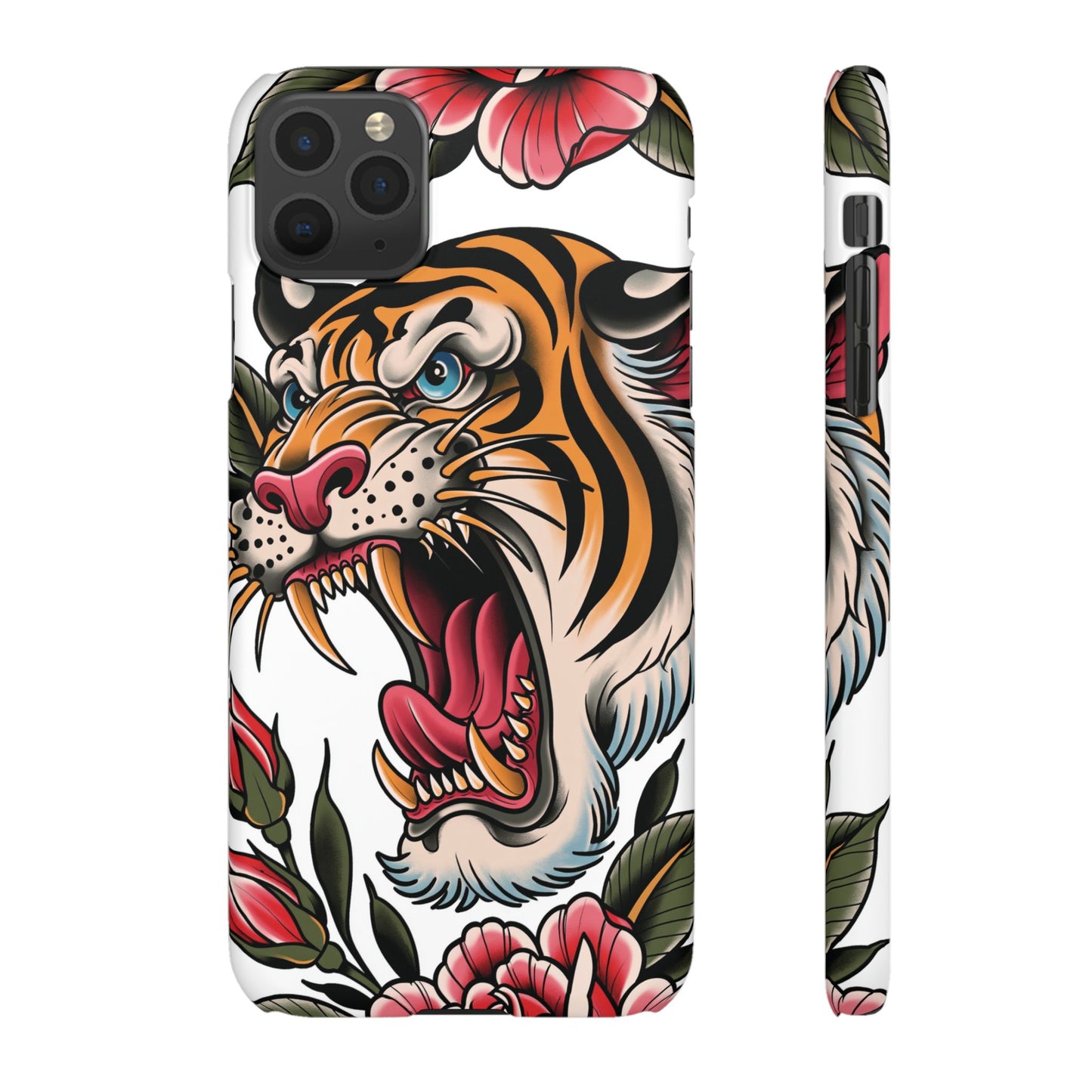 Tiger Floral Phone Case — Vintage Roaring Tiger Snap Case