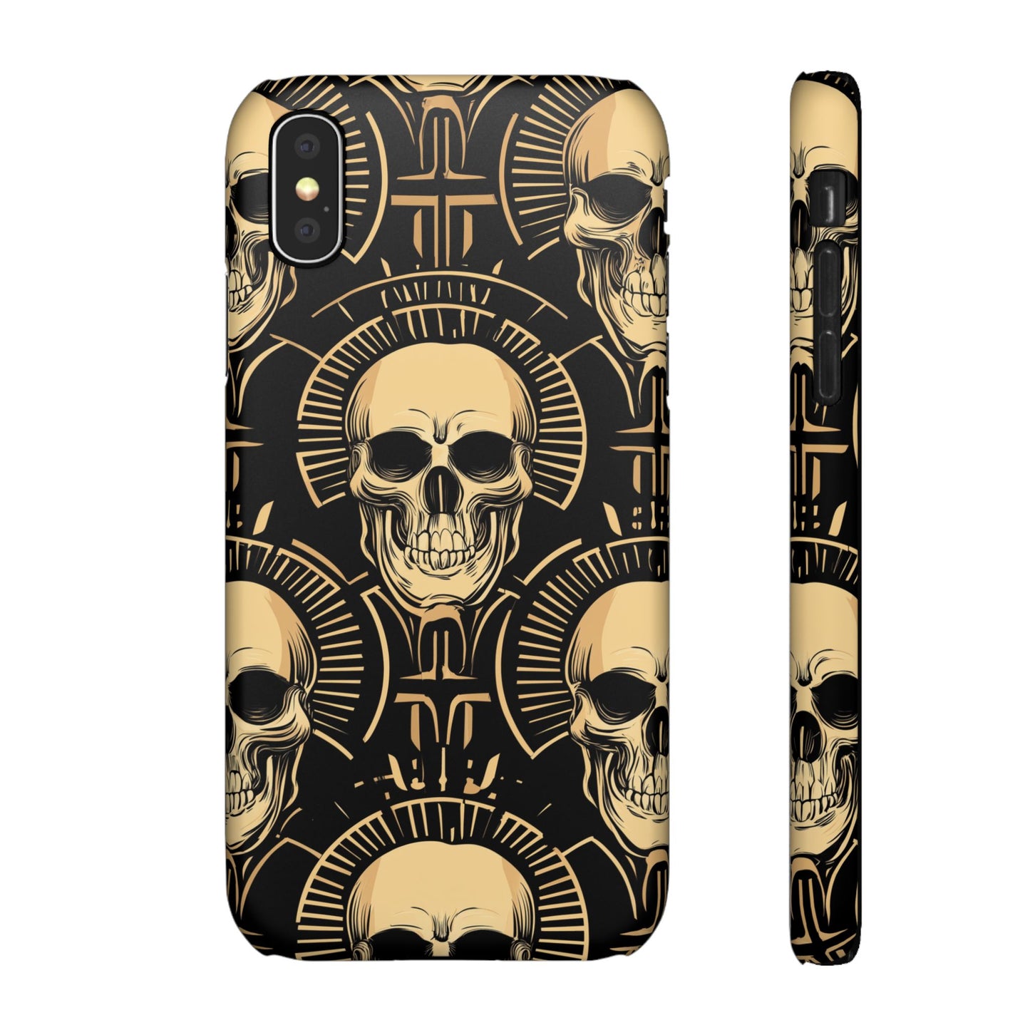 Skull Print Snap Case, Edgy Phone Cover for Goth Lovers, Protective Shell for Halloween, Unique Gift for Him or Her
