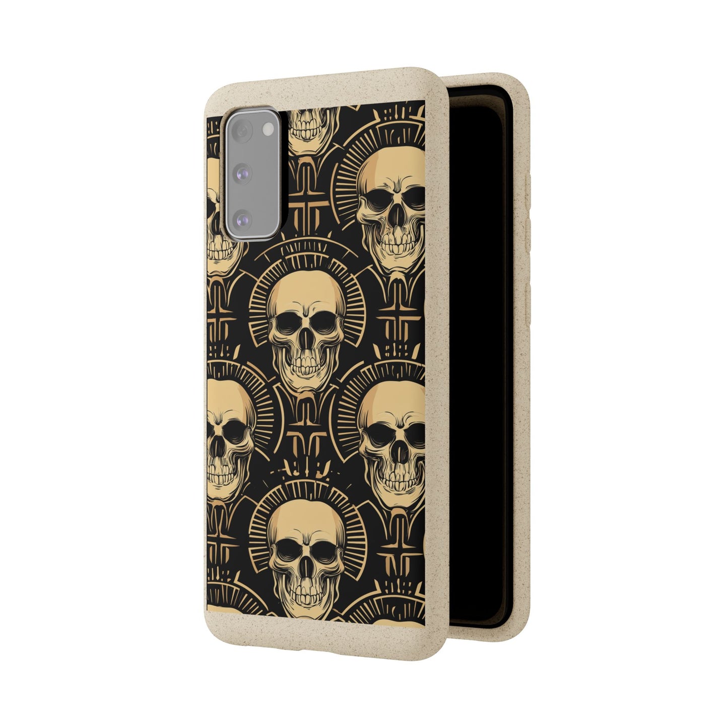 Skull Biodegradable Phone Case, Eco-Friendly iPhone Cover, Sustainable Gift, Cool Skull Design, Skull Art Accessories, Halloween Decor
