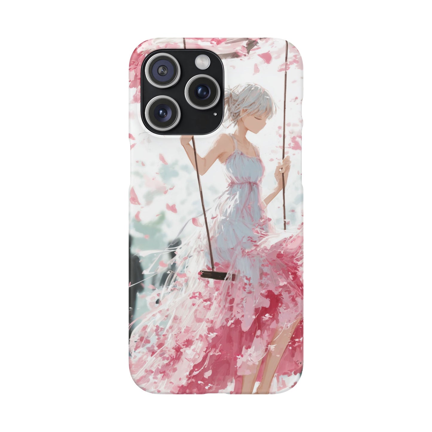 Elegant Floral Snap Cases for iPhone, Personalized Phone Covers, Cute Spring Gifts, Anime Aesthetic Accessories, Flower-themed Cell [...]