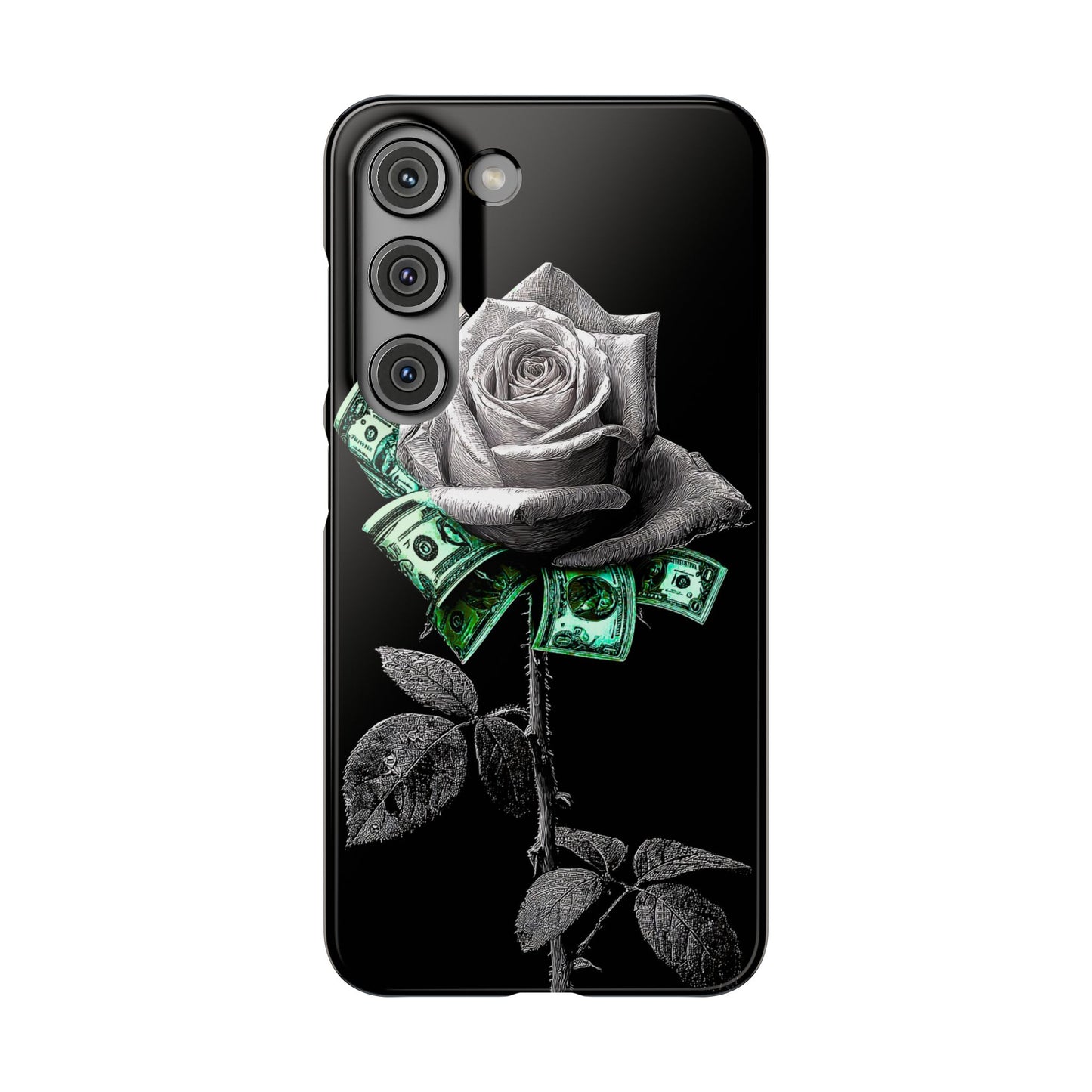Stylish Rose & Money Snap Case - Floral Phone Protection, Trendy Gift for Him/Her, Birthday Present, Accessories for Teens