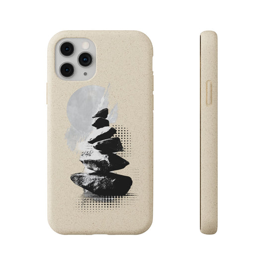 Biodegradable Plastic Free Phone Case Minimalistic Cairn Design Suitable For Iphones And Samsungs