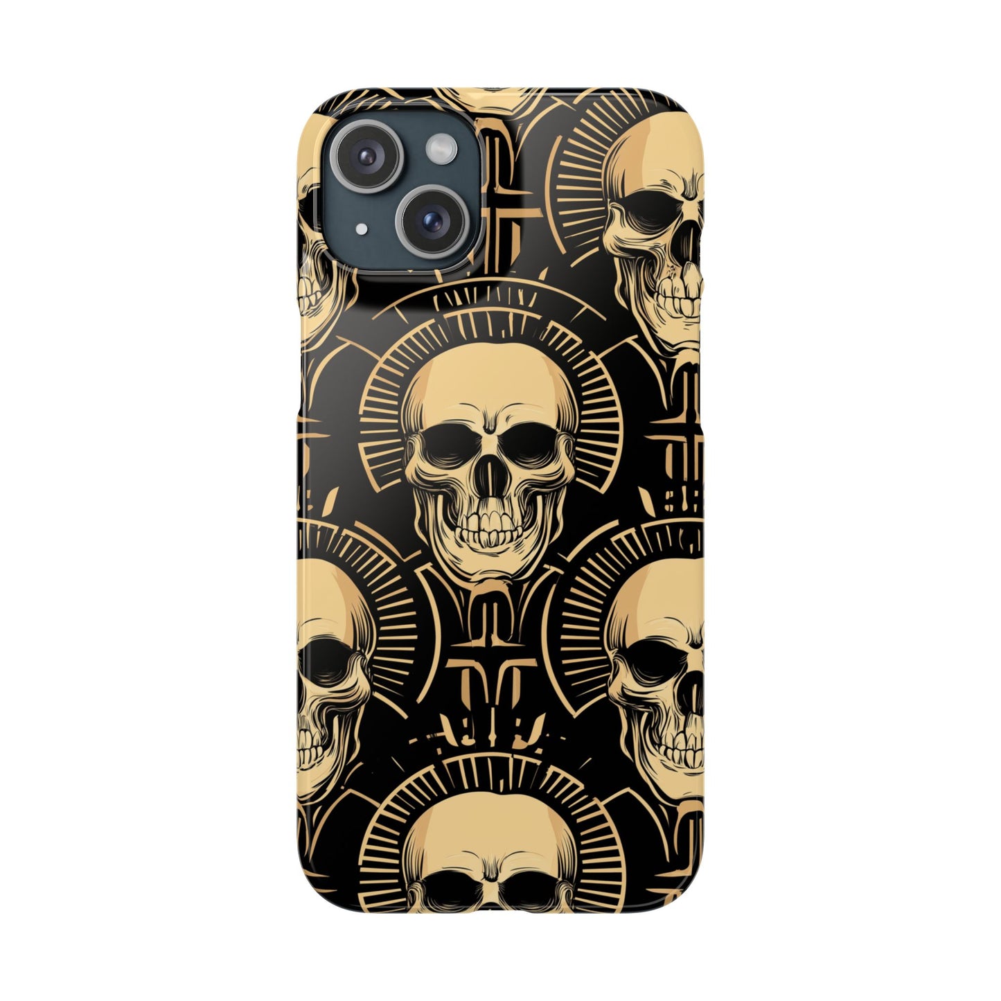 Skull Print Snap Case, Edgy Phone Cover for Goth Lovers, Protective Shell for Halloween, Unique Gift for Him or Her