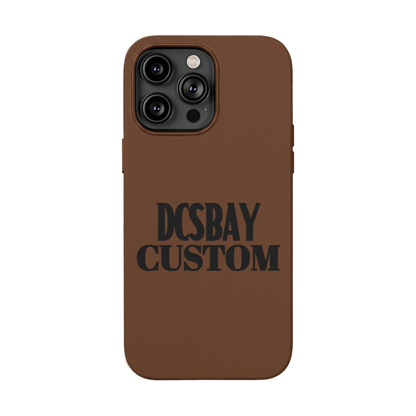 Engraved PU Leather Phone Case — Minimal Bear Silhouette