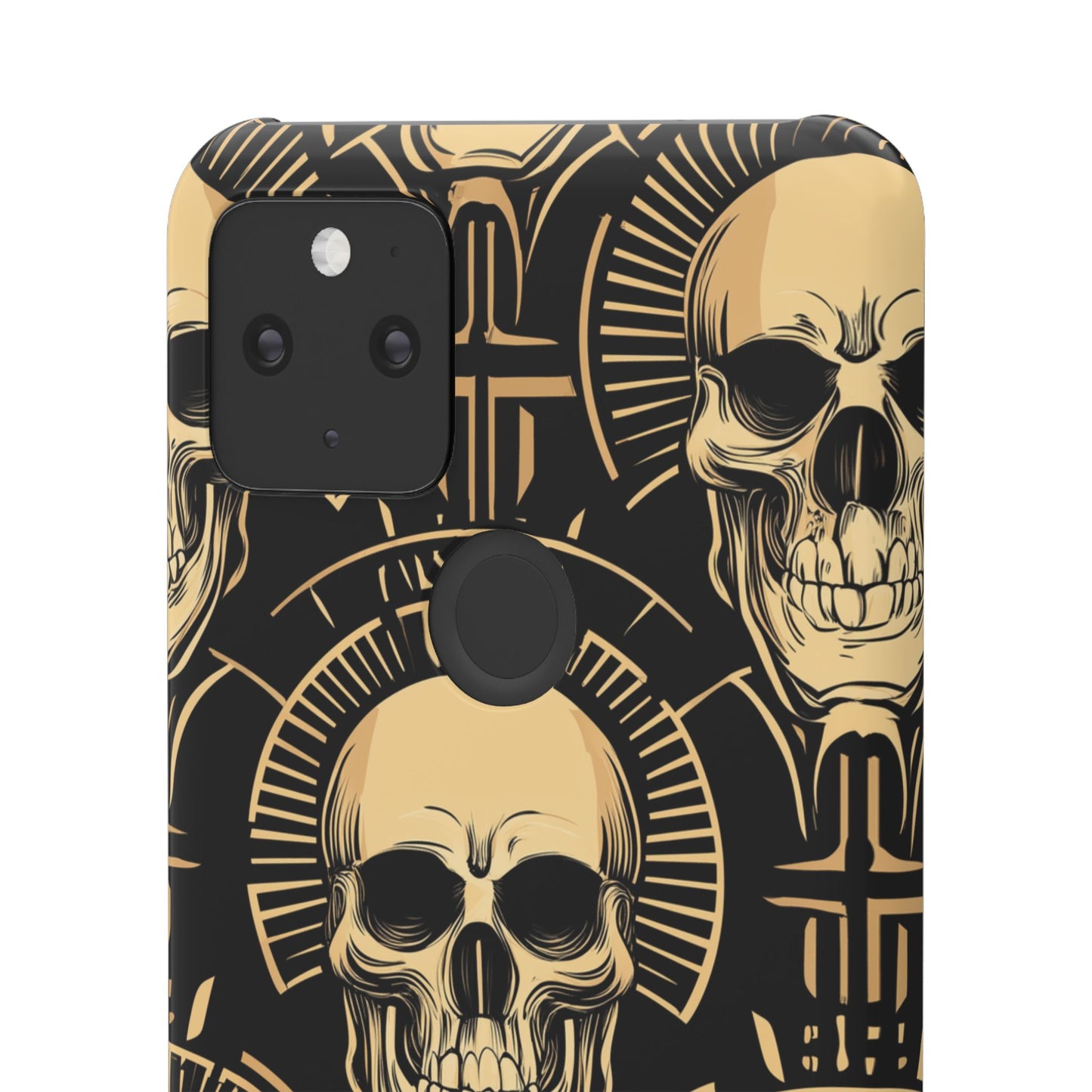 Skull Print Snap Case, Edgy Phone Cover for Goth Lovers, Protective Shell for Halloween, Unique Gift for Him or Her