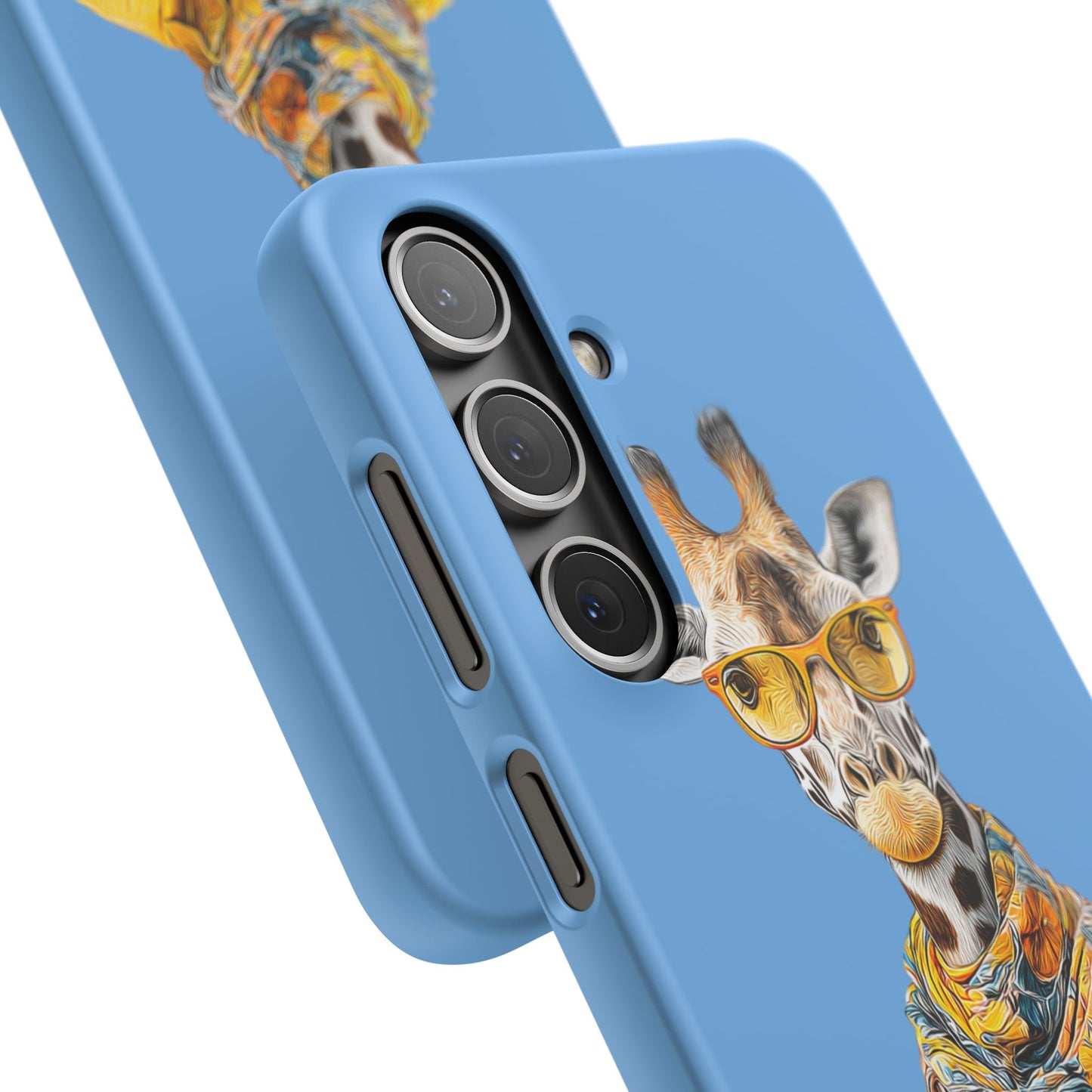 Giraffe Blue Snap Case Phone Cover for Animal Lover Iphone and Samsung models