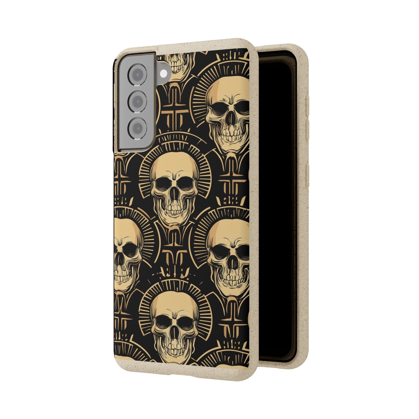 Skull Biodegradable Phone Case, Eco-Friendly iPhone Cover, Sustainable Gift, Cool Skull Design, Skull Art Accessories, Halloween Decor