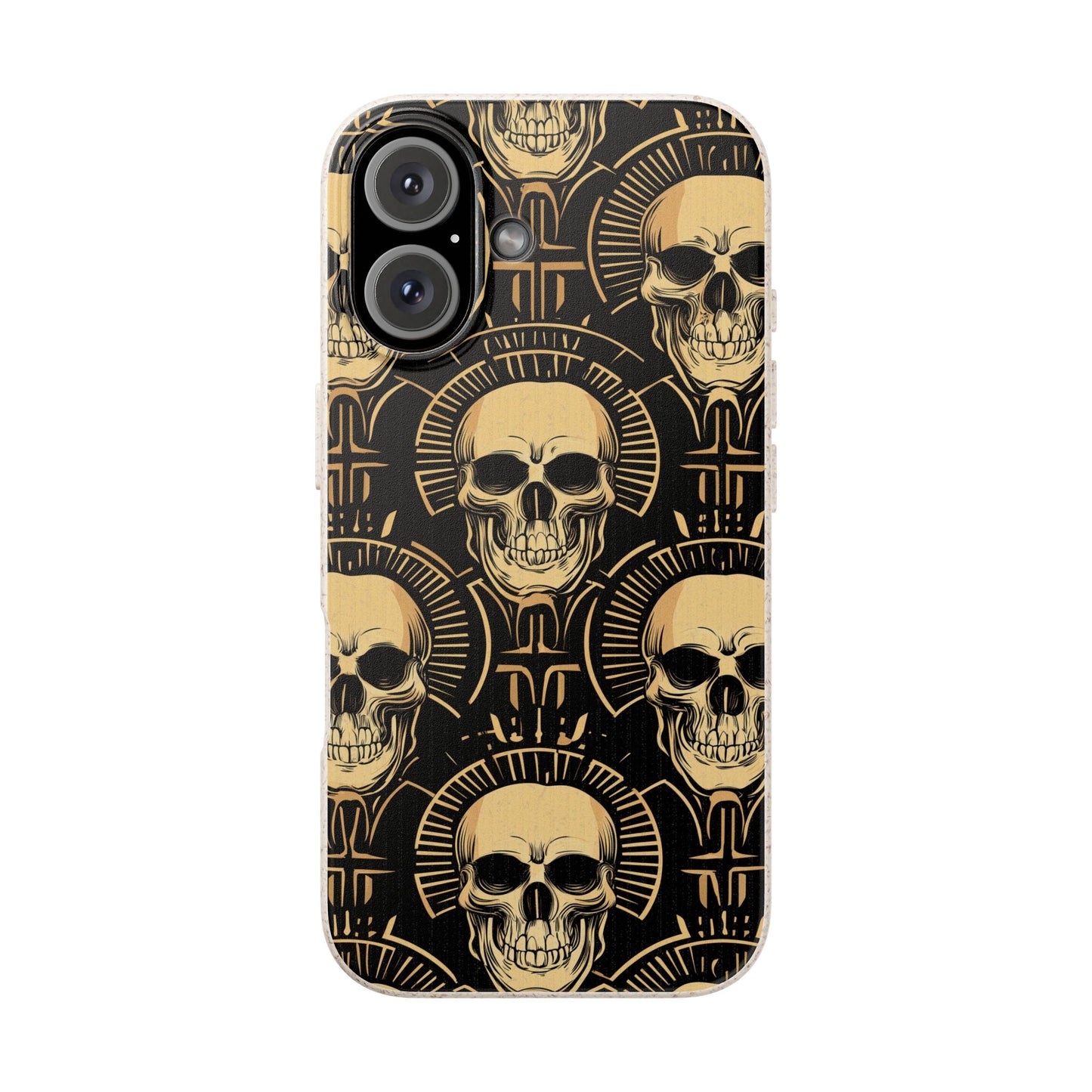 Skull Biodegradable Phone Case, Eco-Friendly iPhone Cover, Sustainable Gift, Cool Skull Design, Skull Art Accessories, Halloween Decor