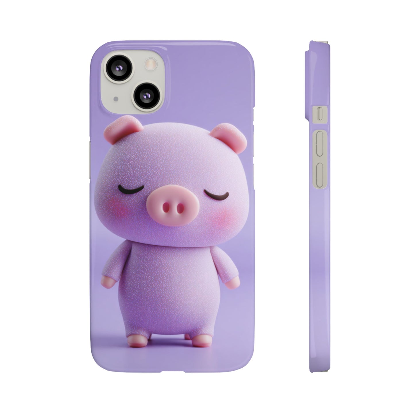 Cute Pig Snap Case for iPhone, Animal Lovers Phone Cover, Kawaii Aesthetic Accessory, Birthday Gift, Unique Phone Protection