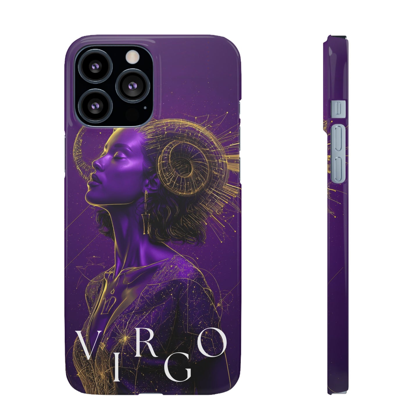 Purple & Gold Celestial Virgo Phone Case – Snap Cover for Samsung & iPhone