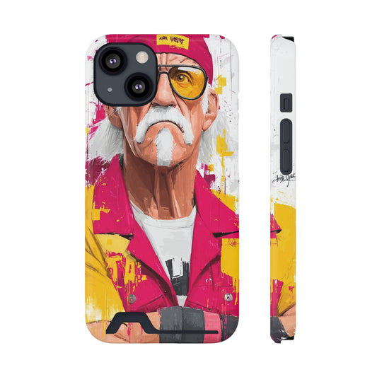 Phone Case With Card Holder, Hulk Hogan Phone Cover - Wrestling Fan Gift, Protective Phone Sleeve, Card Pocket Phone Protector, Slim Phone