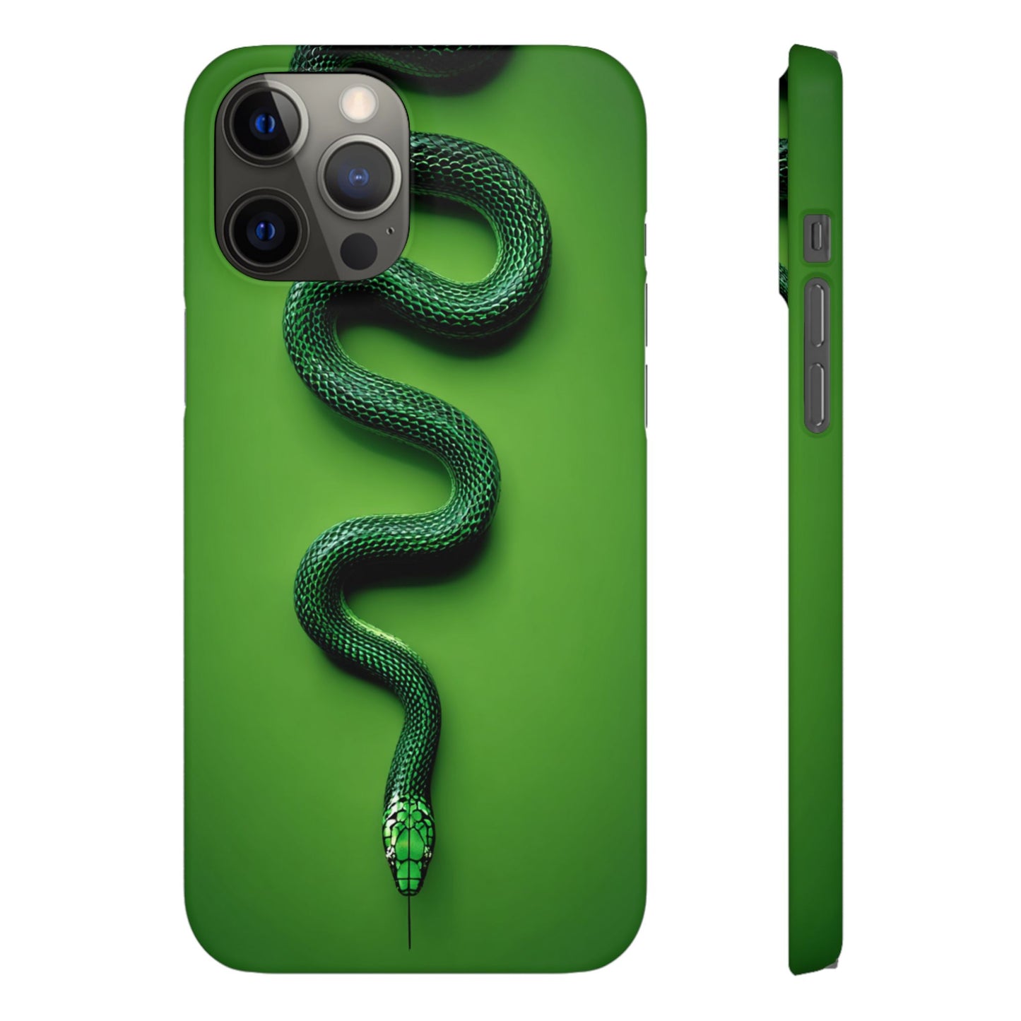 Green Snake Snap Case for iPhone, Stylish Phone Cover, Unique Gift, Trendy Accessory, Birthday, Nature Lover's Phone Case