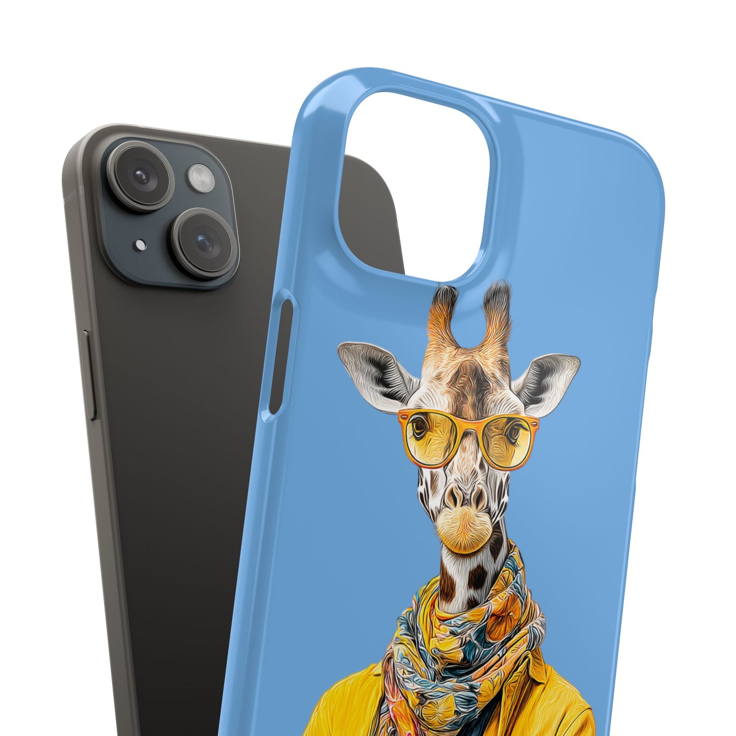 Giraffe Blue Snap Case Phone Cover for Animal Lover Iphone and Samsung models