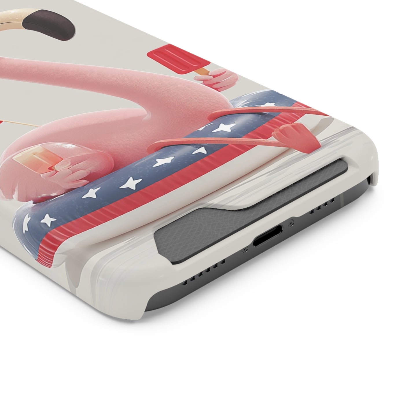 Summer Vibes Phone Case with Card Holder, Cute Flamingo Design, Tropical Cell Phone Accessory, Beach Lover Gift, Fun Summer Accessory, [...]