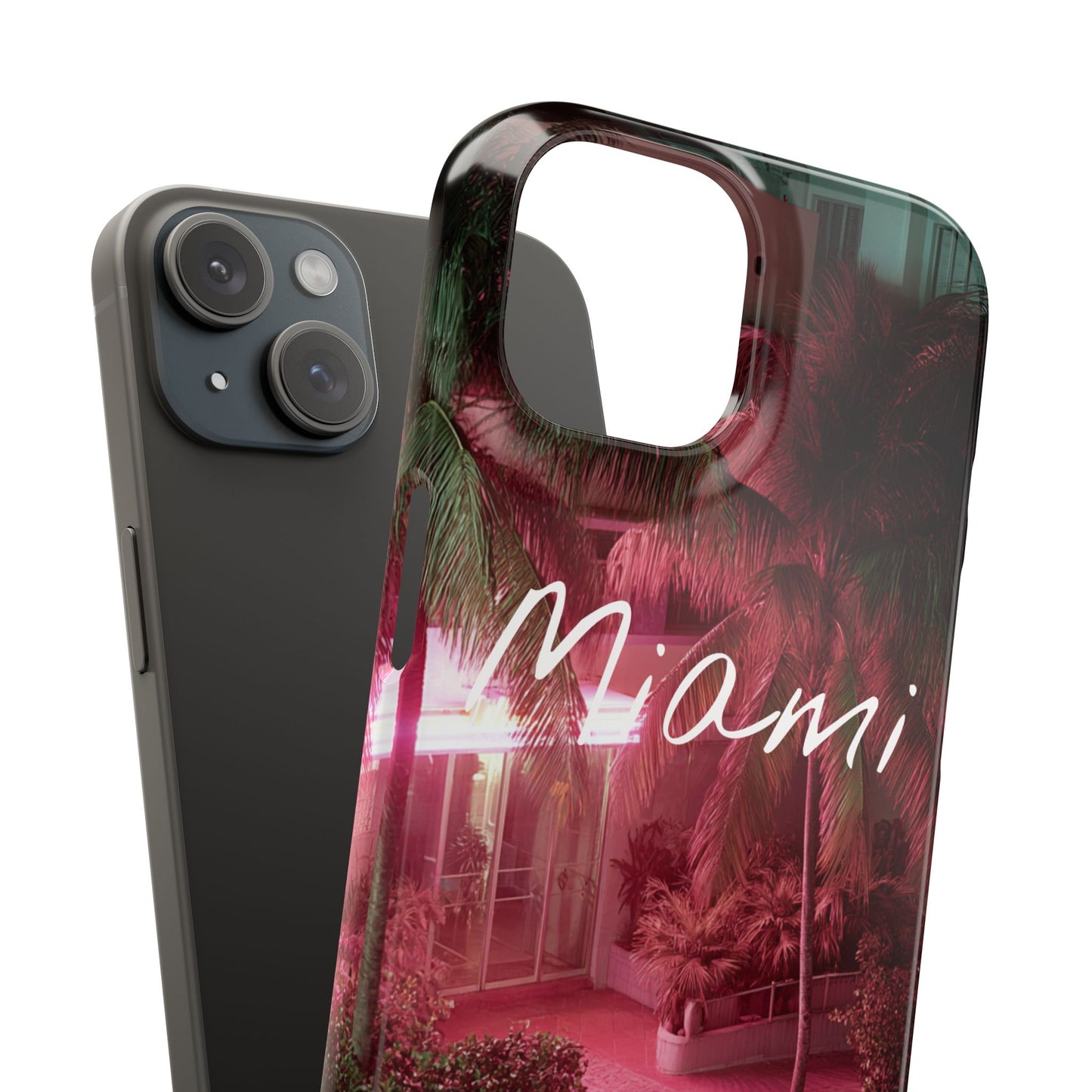 Miami Vibes Snap Case, Tropical Phone Cover, Summer Accessory, Gift for Travel Lovers, Neon Aesthetic, Beach-themed Tech