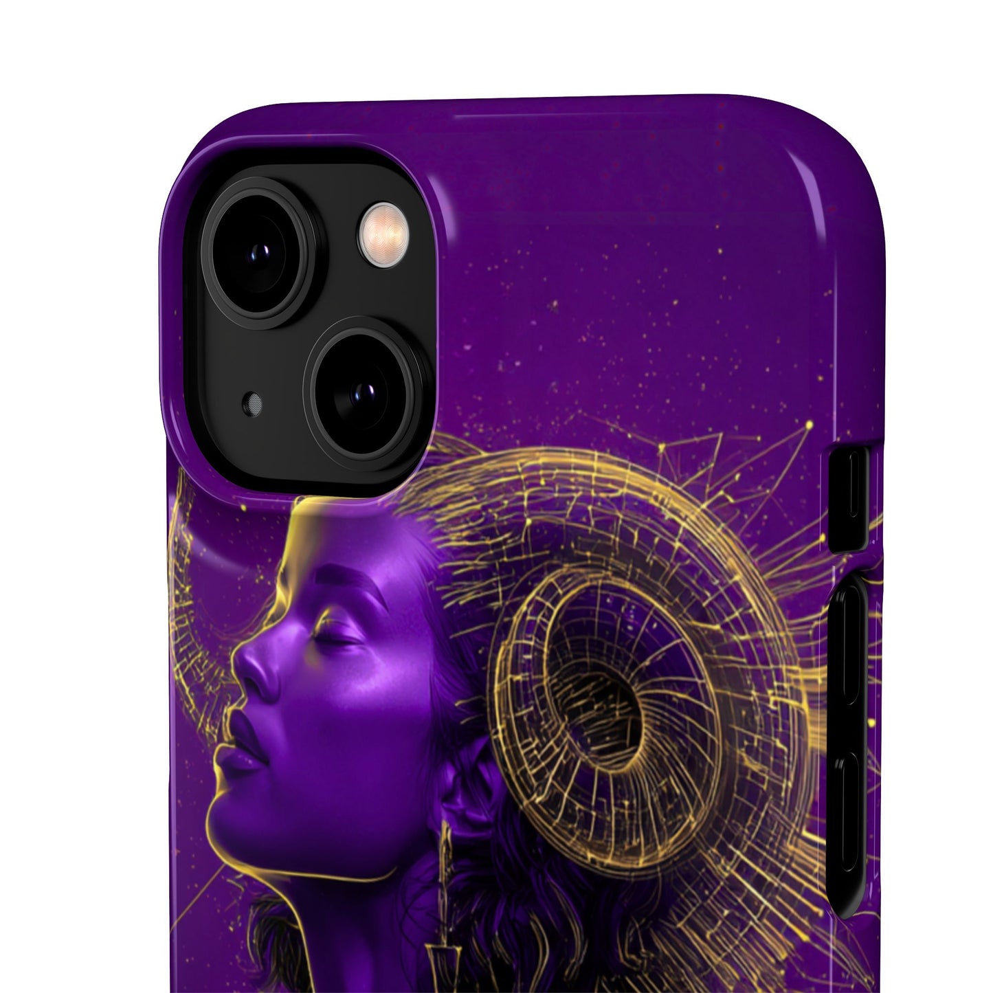 Purple & Gold Celestial Virgo Phone Case – Snap Cover for Samsung & iPhone