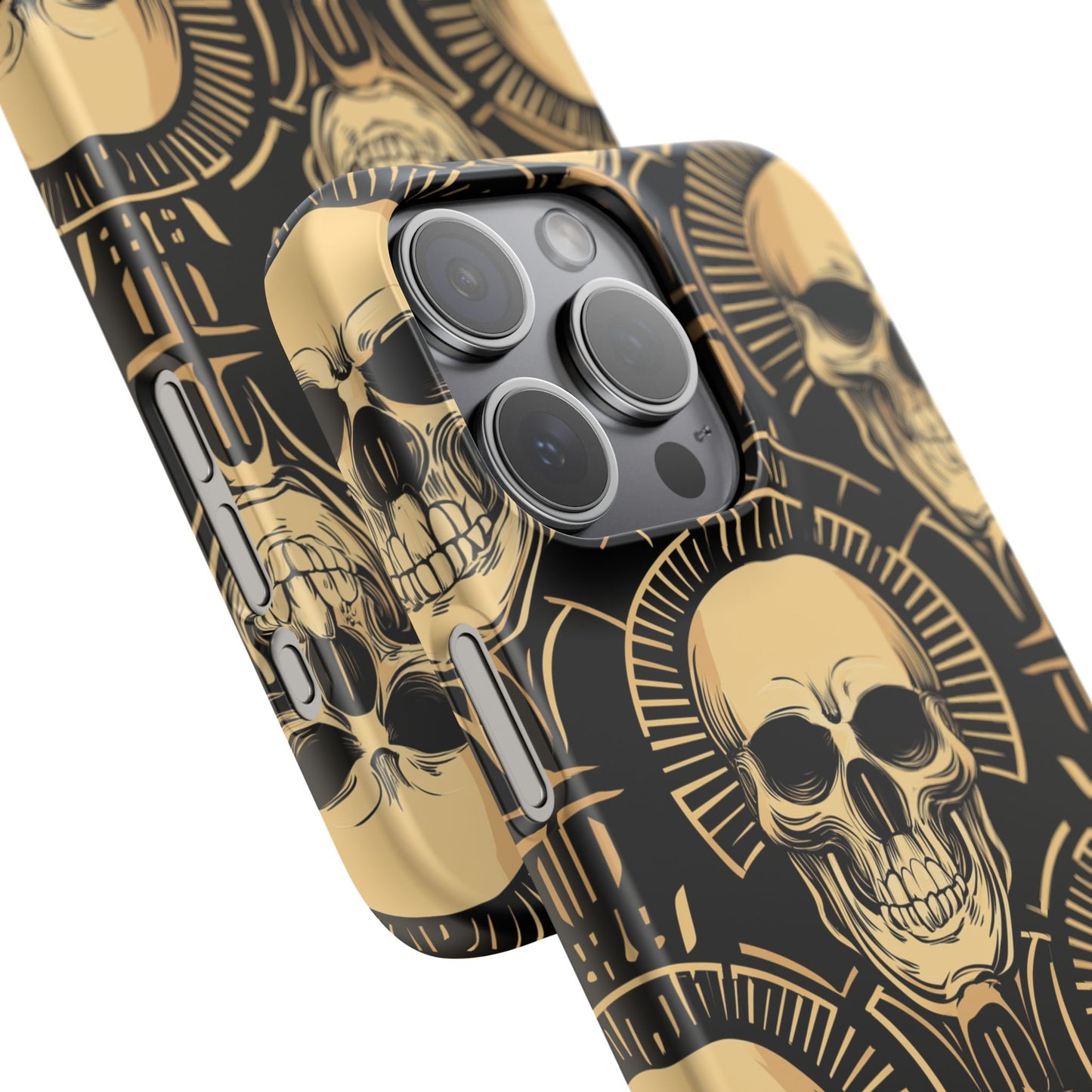 Skull Print Snap Case, Edgy Phone Cover for Goth Lovers, Protective Shell for Halloween, Unique Gift for Him or Her