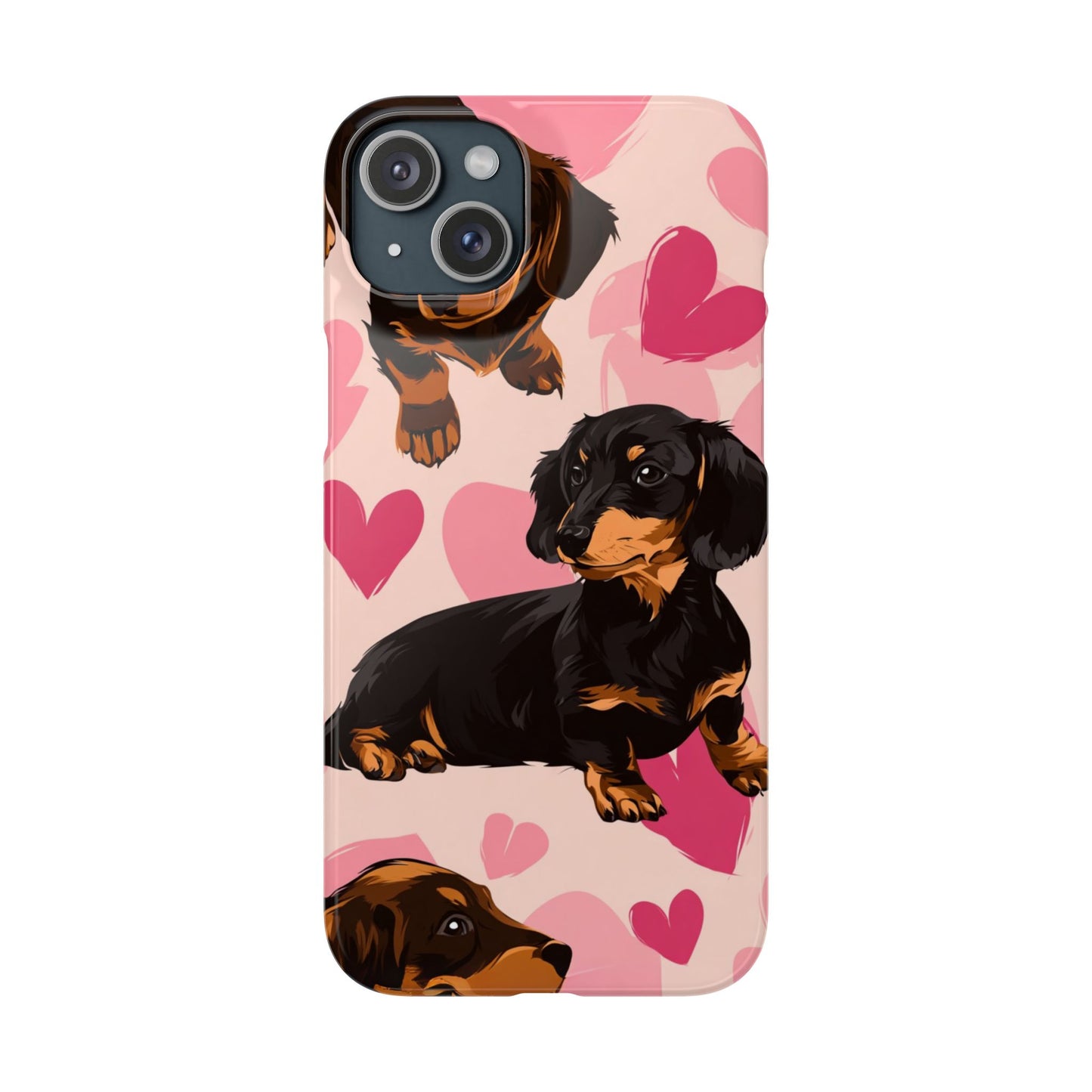 Pink Dachshund Love Phone Case for Iphone and Samsung Customistion and Free Shipping Avvialable