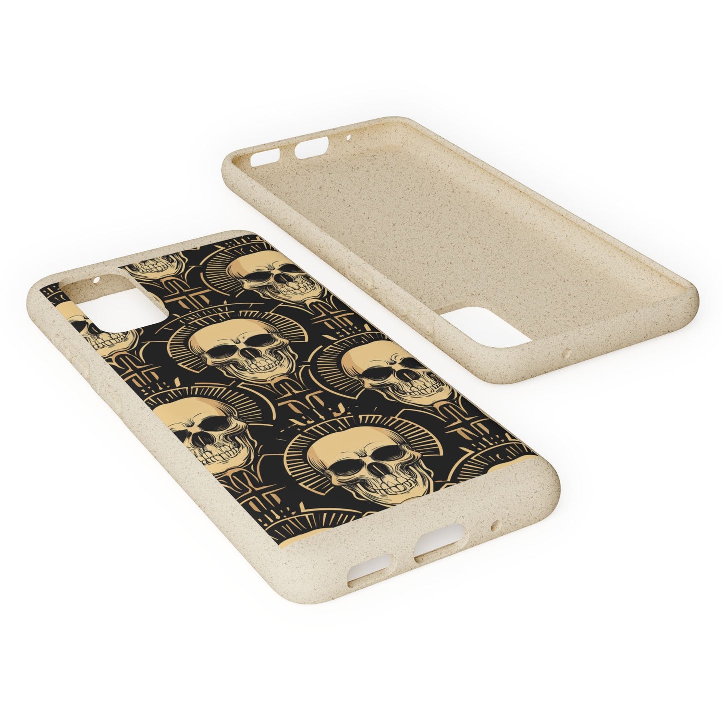 Skull Biodegradable Phone Case, Eco-Friendly iPhone Cover, Sustainable Gift, Cool Skull Design, Skull Art Accessories, Halloween Decor