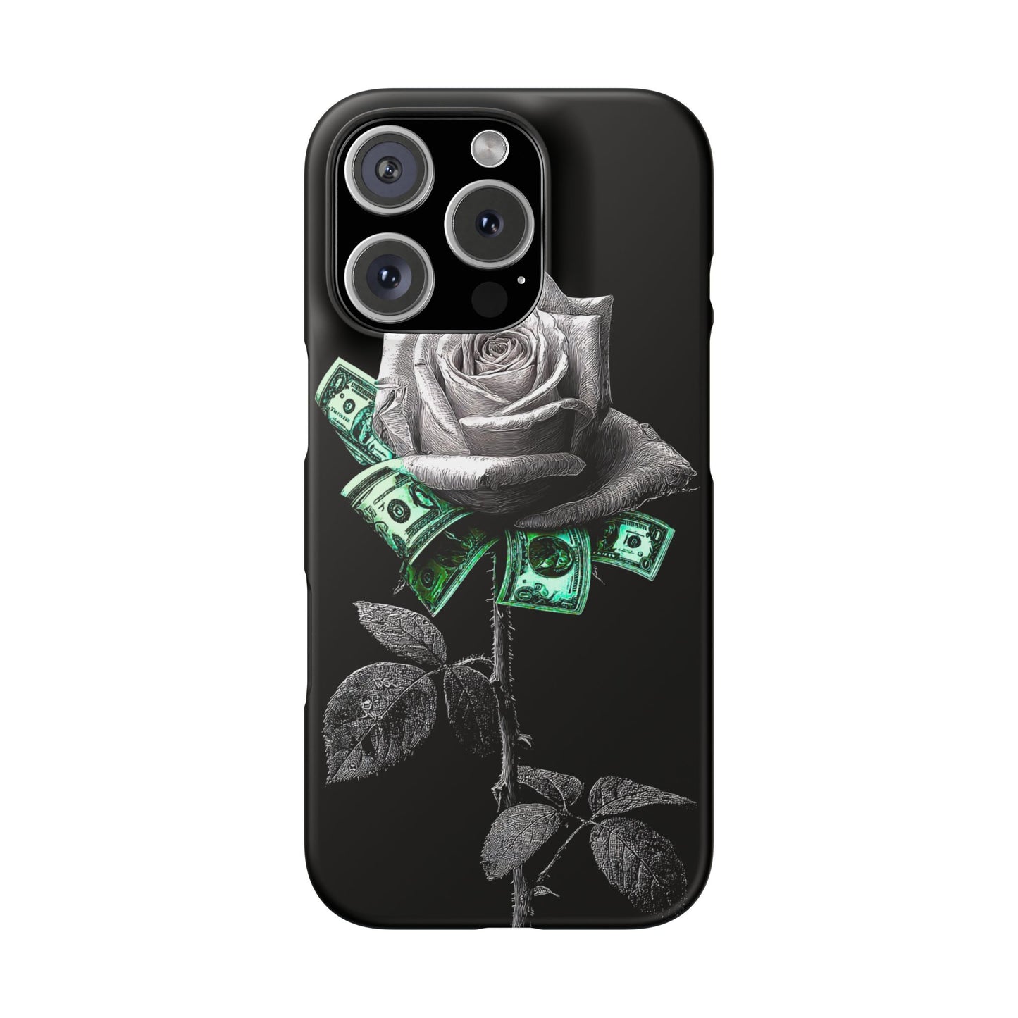 Stylish Rose & Money Snap Case - Floral Phone Protection, Trendy Gift for Him/Her, Birthday Present, Accessories for Teens